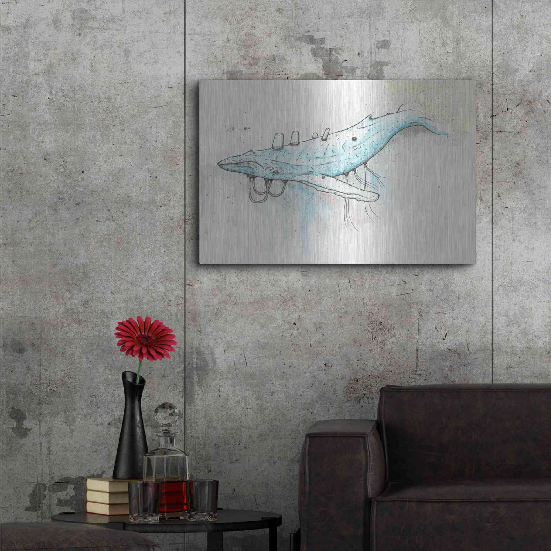 Luxe Metal Art 'Whale' by Craig Snodgrass, Metal Wall Art,36x24