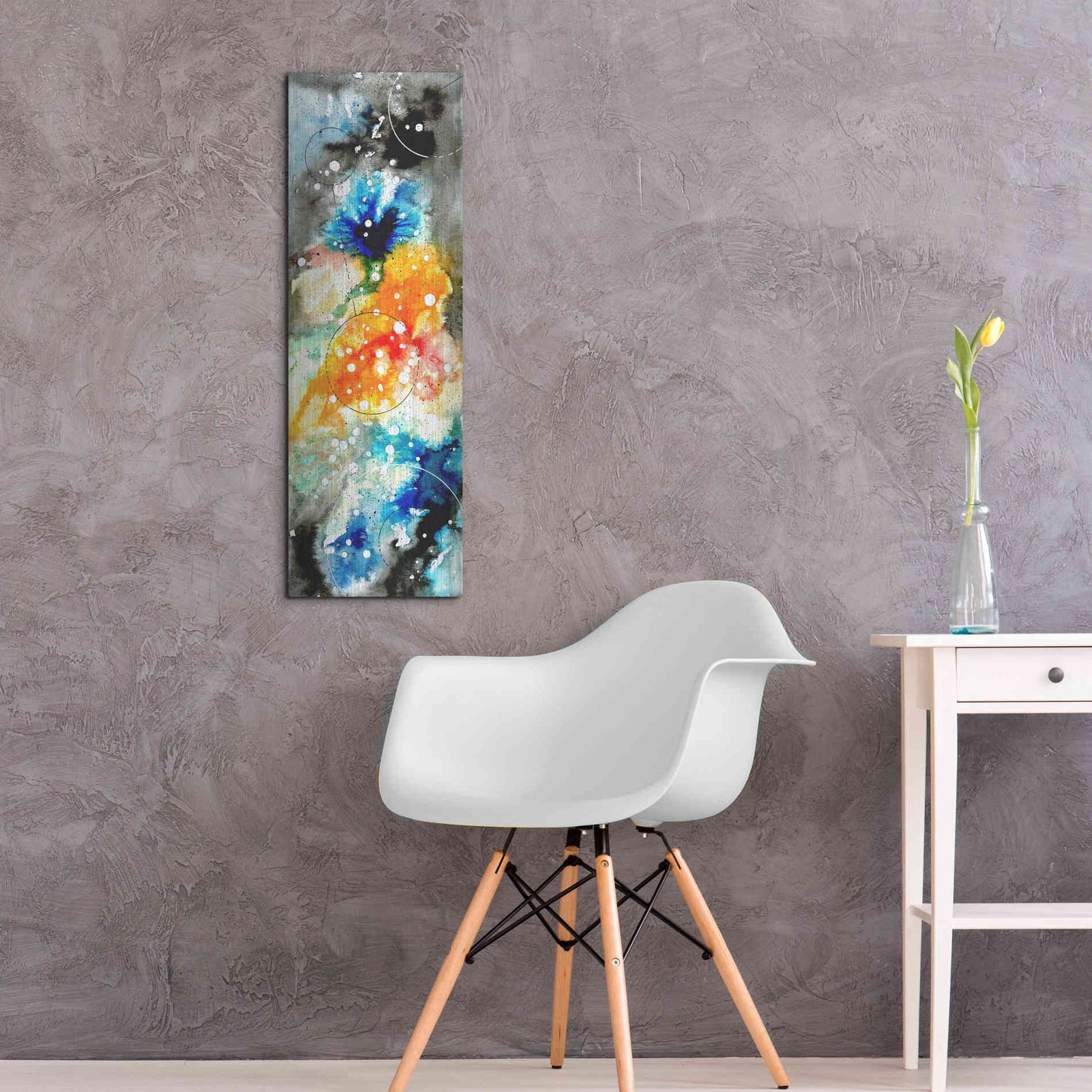 Luxe Metal Art 'Watercolor Nebula 1.0' by Craig Snodgrass, Metal Wall Art,12x36
