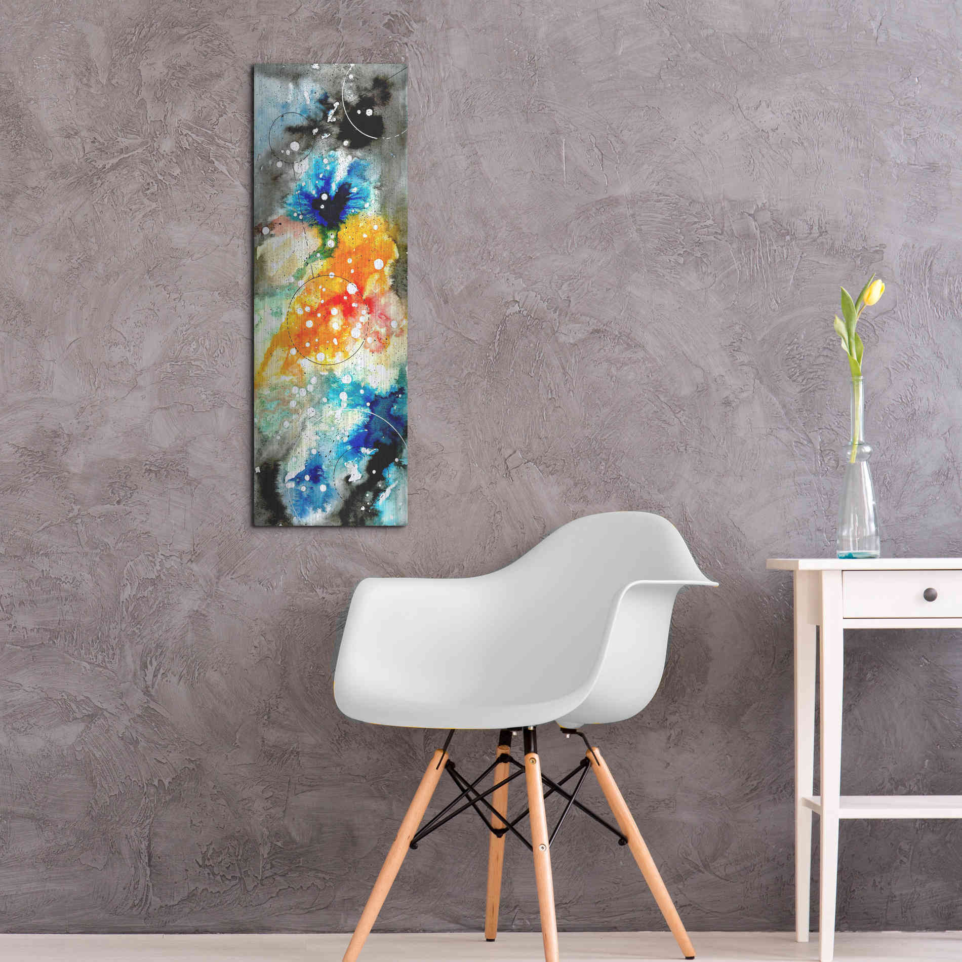 Luxe Metal Art 'Watercolor Nebula 1.0' by Craig Snodgrass, Metal Wall Art,12x36