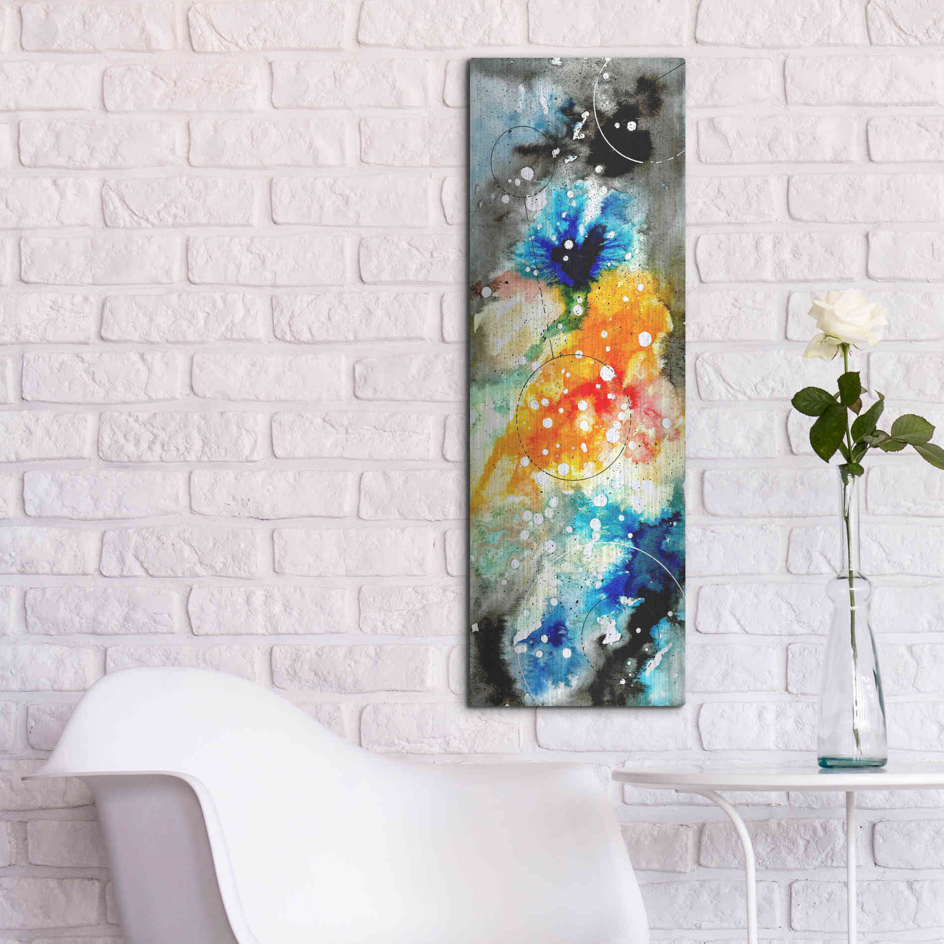 Luxe Metal Art 'Watercolor Nebula 1.0' by Craig Snodgrass, Metal Wall Art,12x36