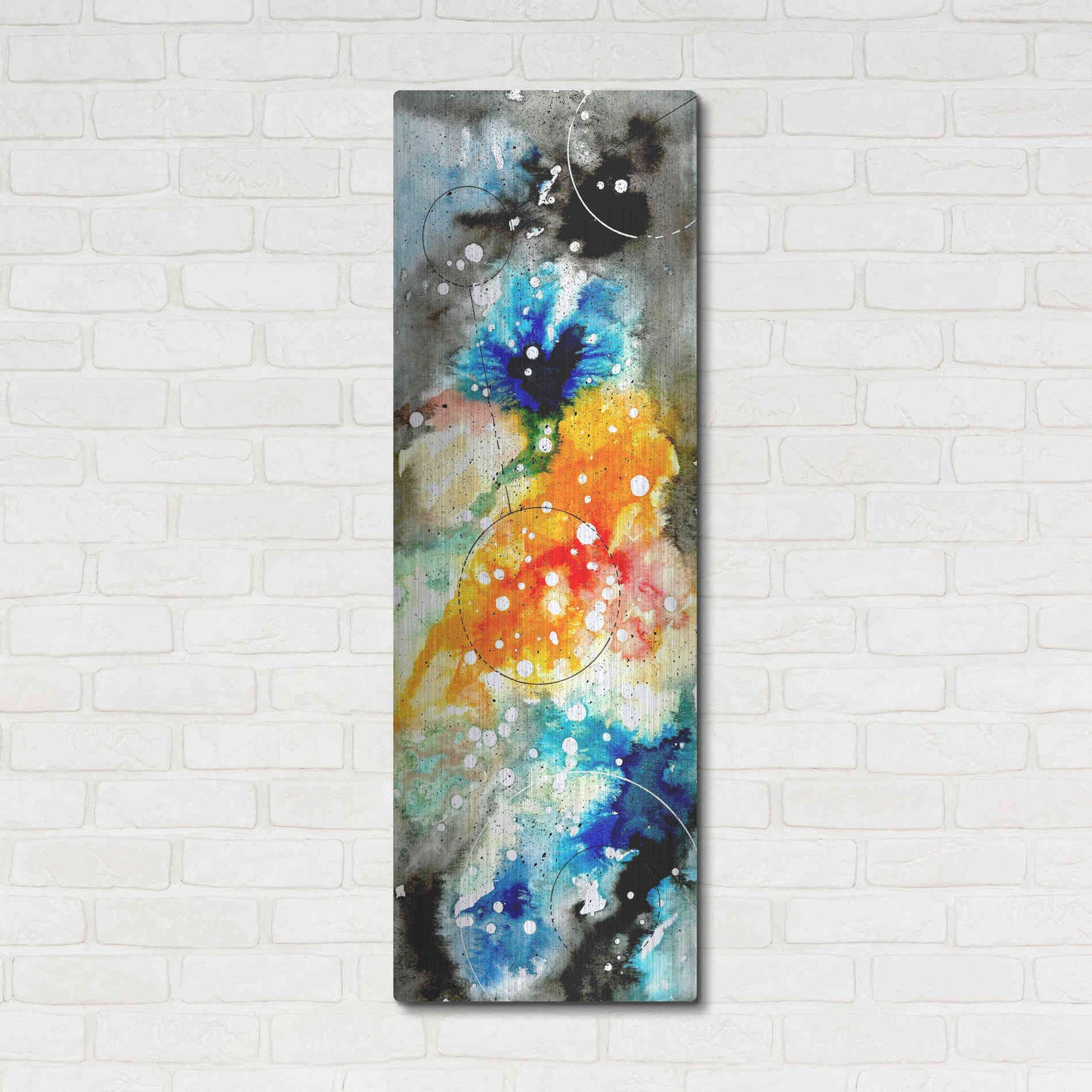 Luxe Metal Art 'Watercolor Nebula 1.0' by Craig Snodgrass, Metal Wall Art,16x48
