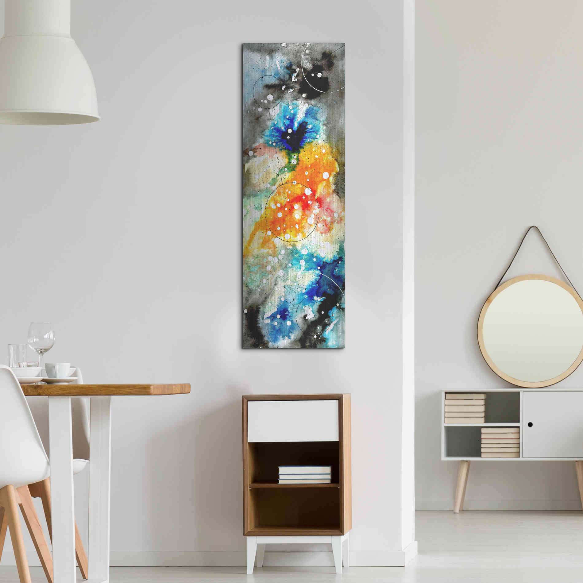 Luxe Metal Art 'Watercolor Nebula 1.0' by Craig Snodgrass, Metal Wall Art,16x48