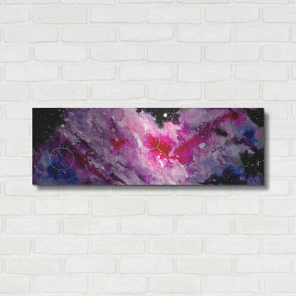 Luxe Metal Art 'Watercolor Nebula Fushia' by Craig Snodgrass, Metal Wall Art,36x12