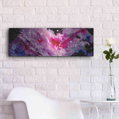 Luxe Metal Art 'Watercolor Nebula Fushia' by Craig Snodgrass, Metal Wall Art,36x12