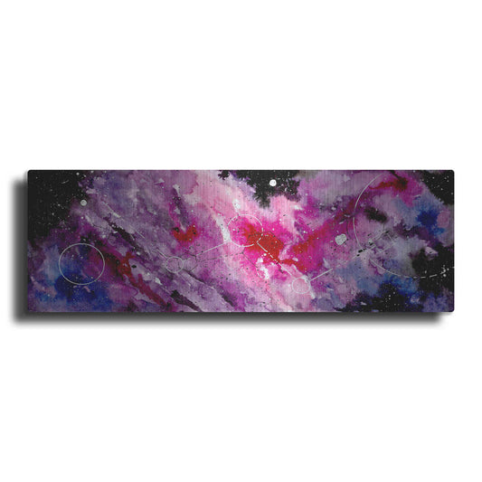 Luxe Metal Art 'Watercolor Nebula Fushia' by Craig Snodgrass, Metal Wall Art,3:1 L