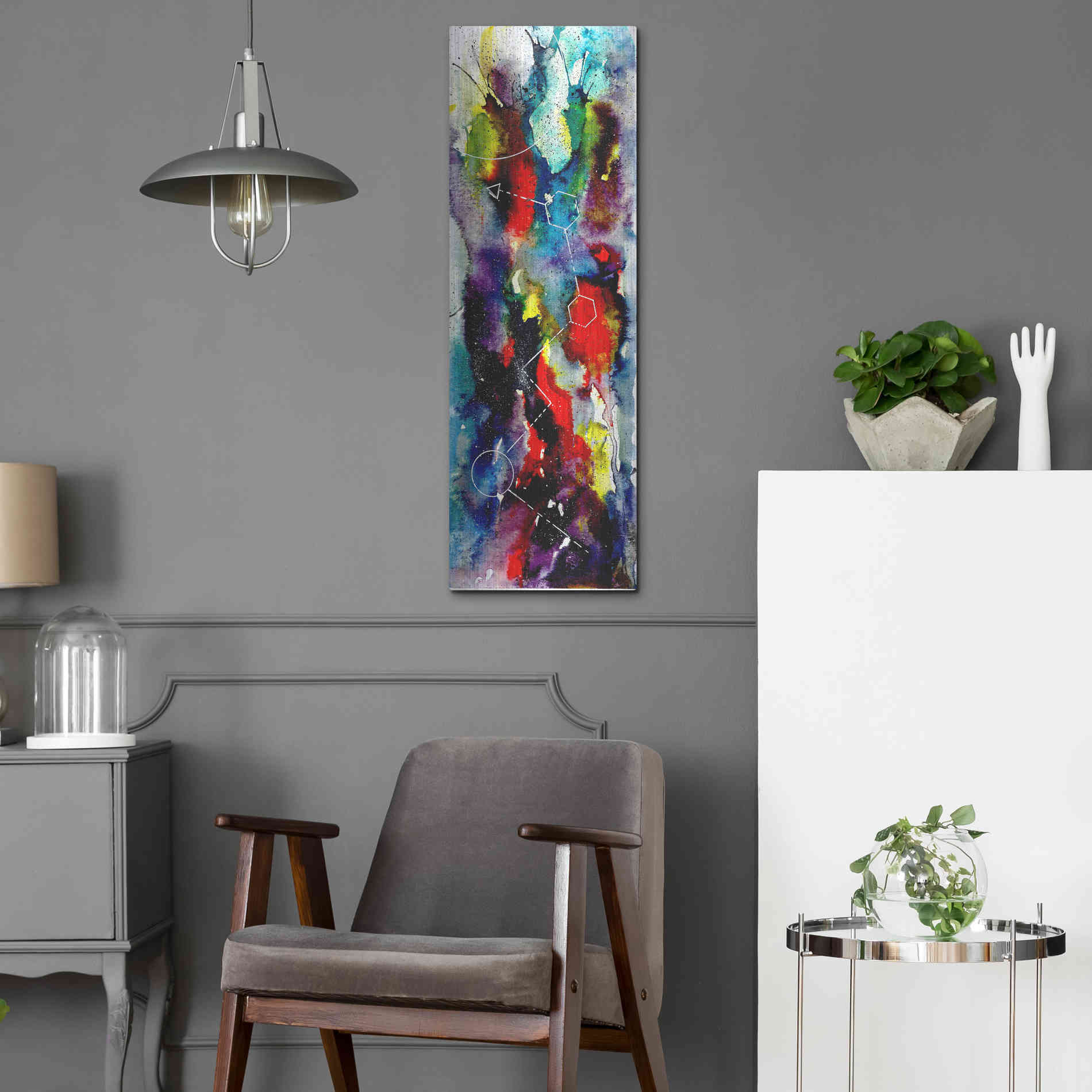 Luxe Metal Art 'Watercolor Nebula 2.0' by Craig Snodgrass, Metal Wall Art,12x36