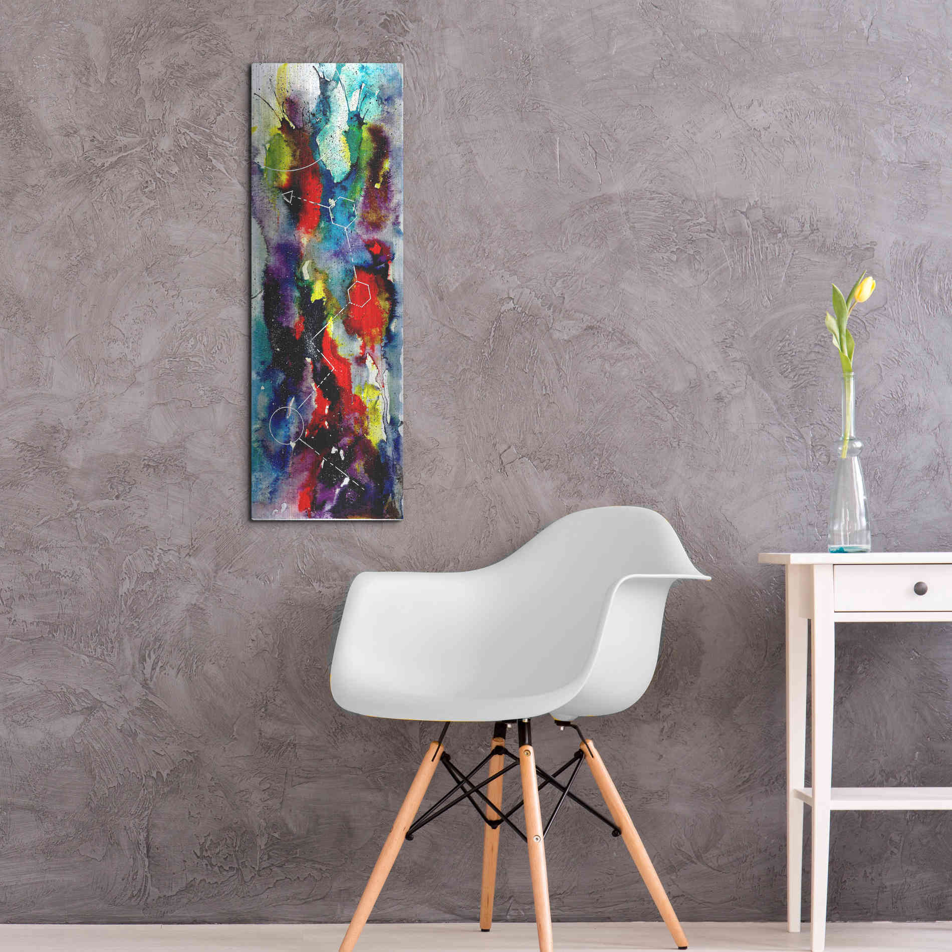 Luxe Metal Art 'Watercolor Nebula 2.0' by Craig Snodgrass, Metal Wall Art,12x36