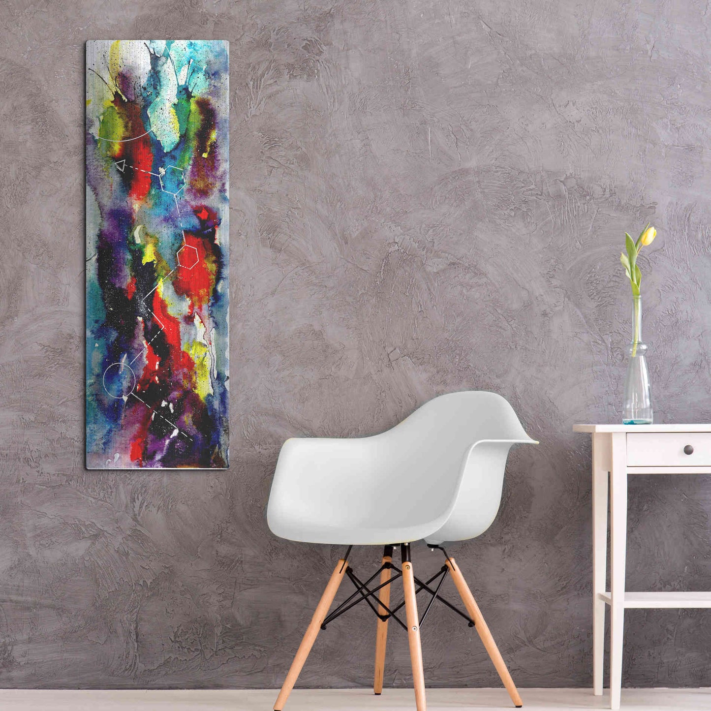 Luxe Metal Art 'Watercolor Nebula 2.0' by Craig Snodgrass, Metal Wall Art,16x48