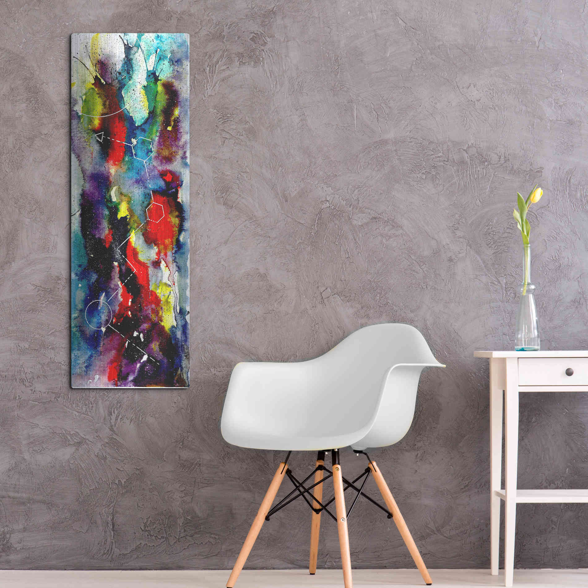 Luxe Metal Art 'Watercolor Nebula 2.0' by Craig Snodgrass, Metal Wall Art,16x48