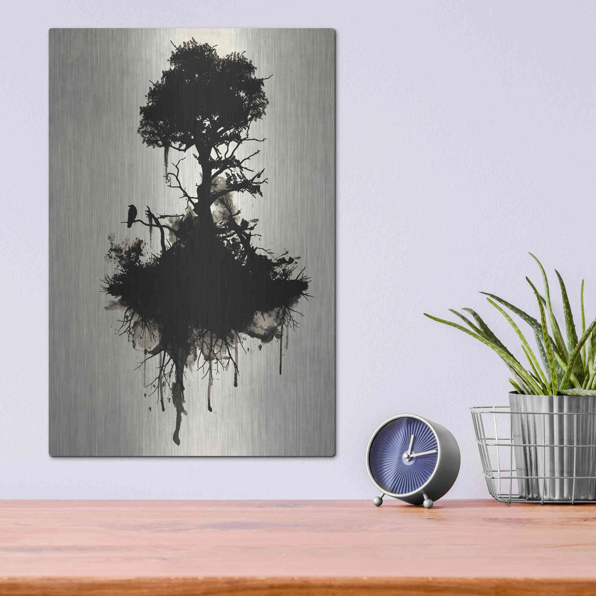 Luxe Metal Art 'Last Tree Standing' by Nicklas Gustafsson, Metal Wall Art,12x16