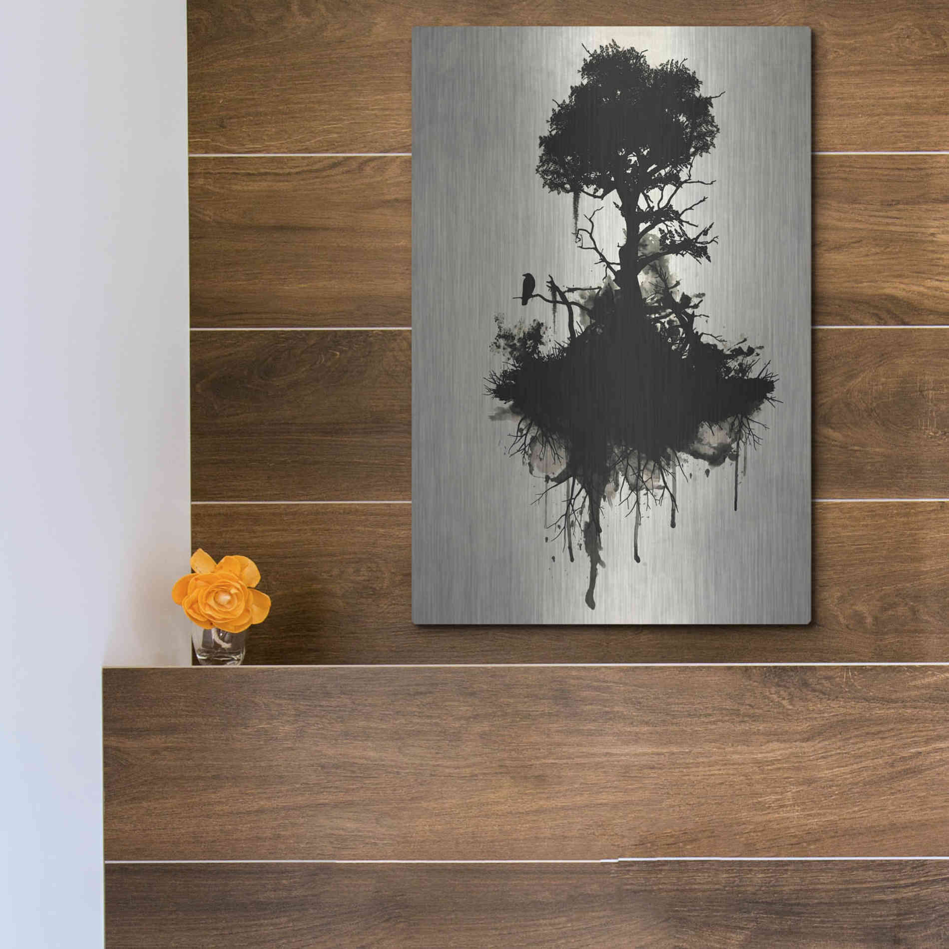 Luxe Metal Art 'Last Tree Standing' by Nicklas Gustafsson, Metal Wall Art,12x16