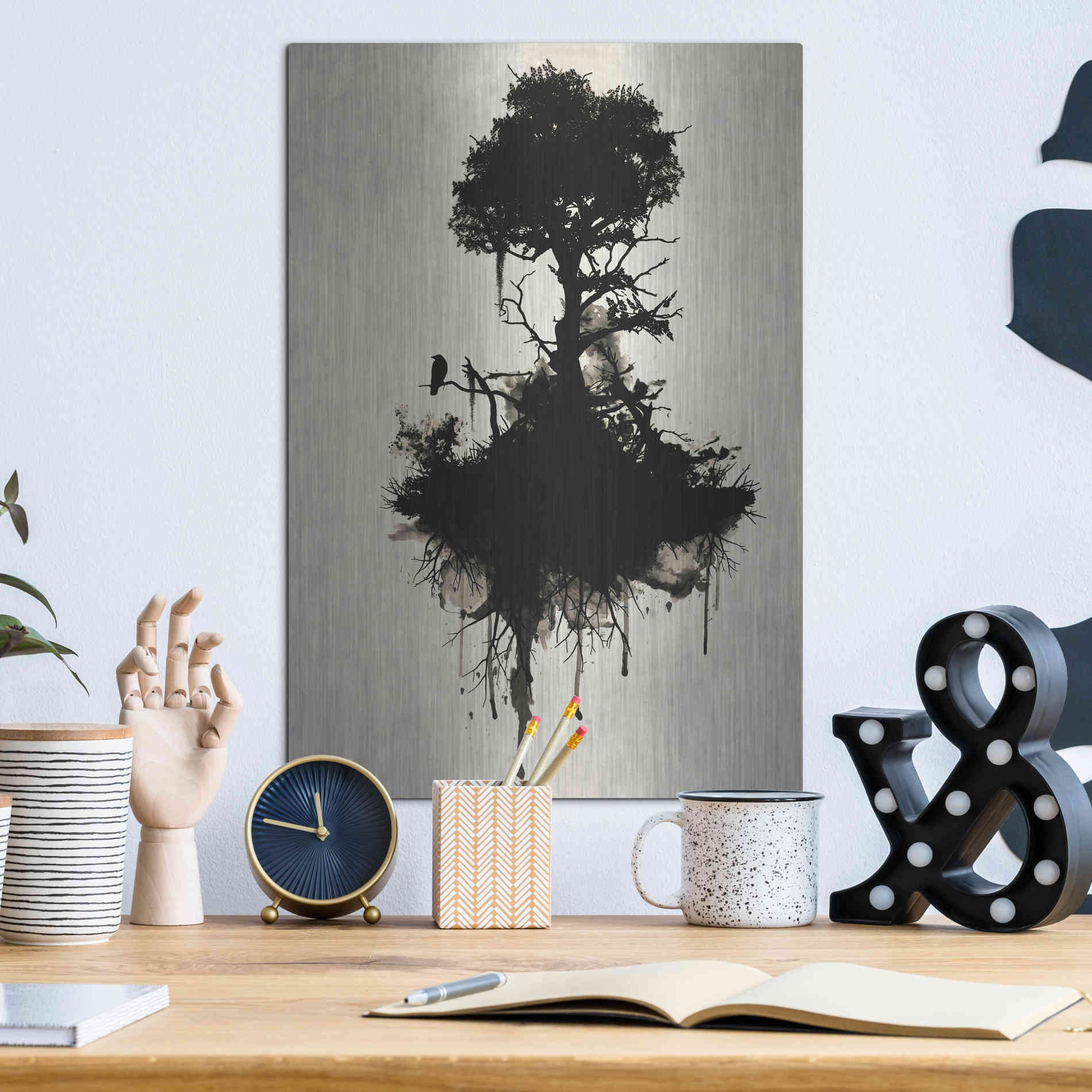 Luxe Metal Art 'Last Tree Standing' by Nicklas Gustafsson, Metal Wall Art,12x16