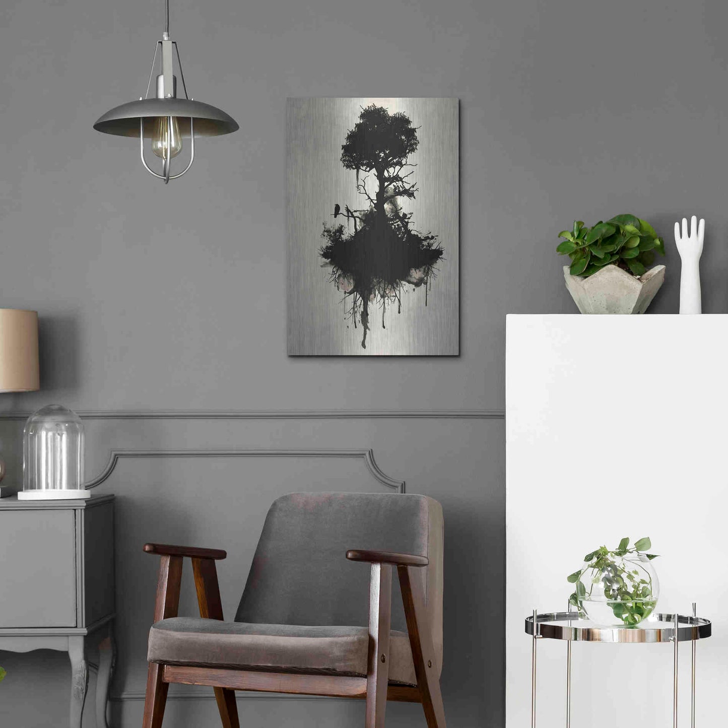 Luxe Metal Art 'Last Tree Standing' by Nicklas Gustafsson, Metal Wall Art,16x24