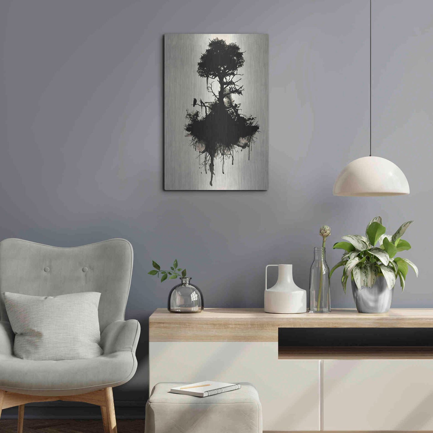 Luxe Metal Art 'Last Tree Standing' by Nicklas Gustafsson, Metal Wall Art,16x24