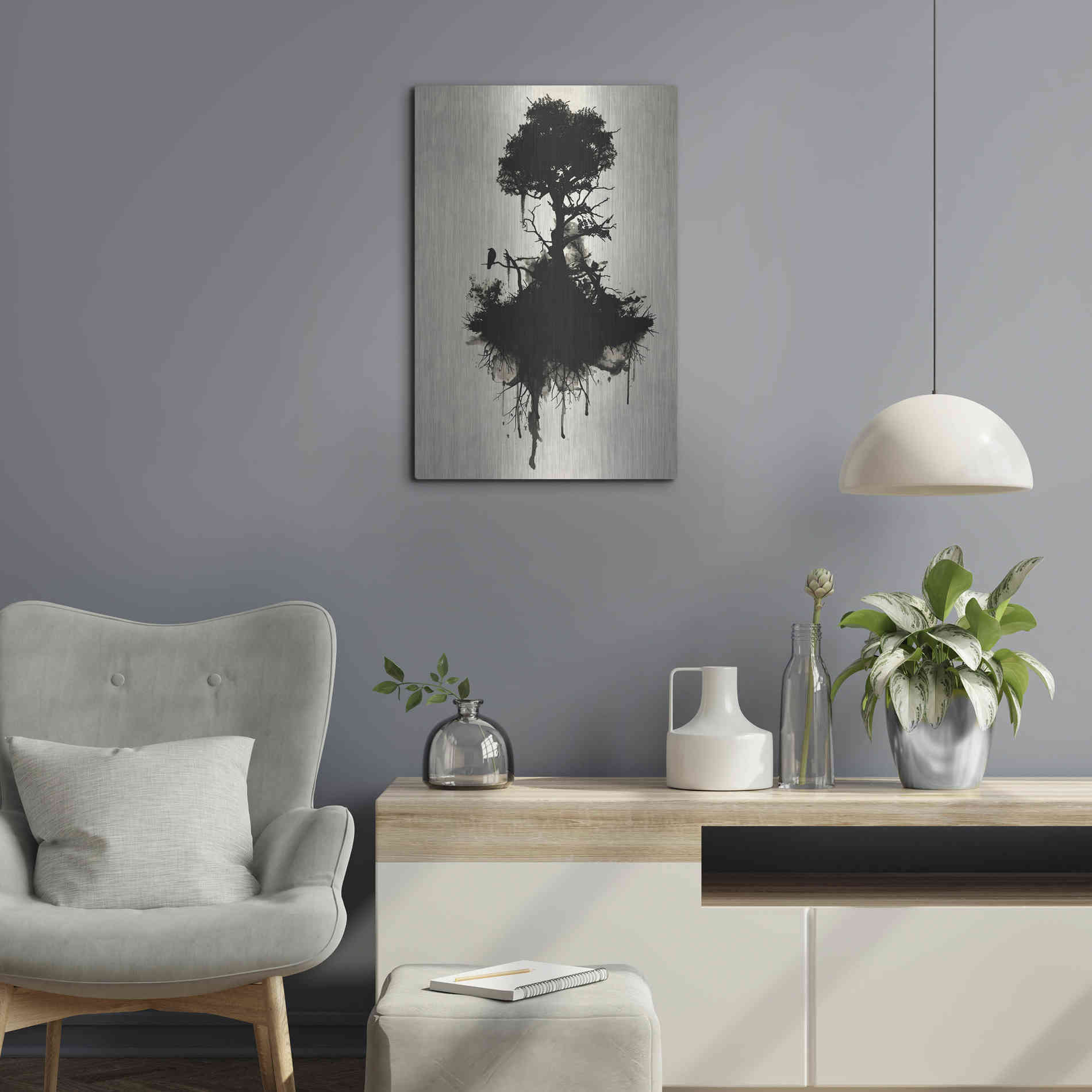 Luxe Metal Art 'Last Tree Standing' by Nicklas Gustafsson, Metal Wall Art,16x24