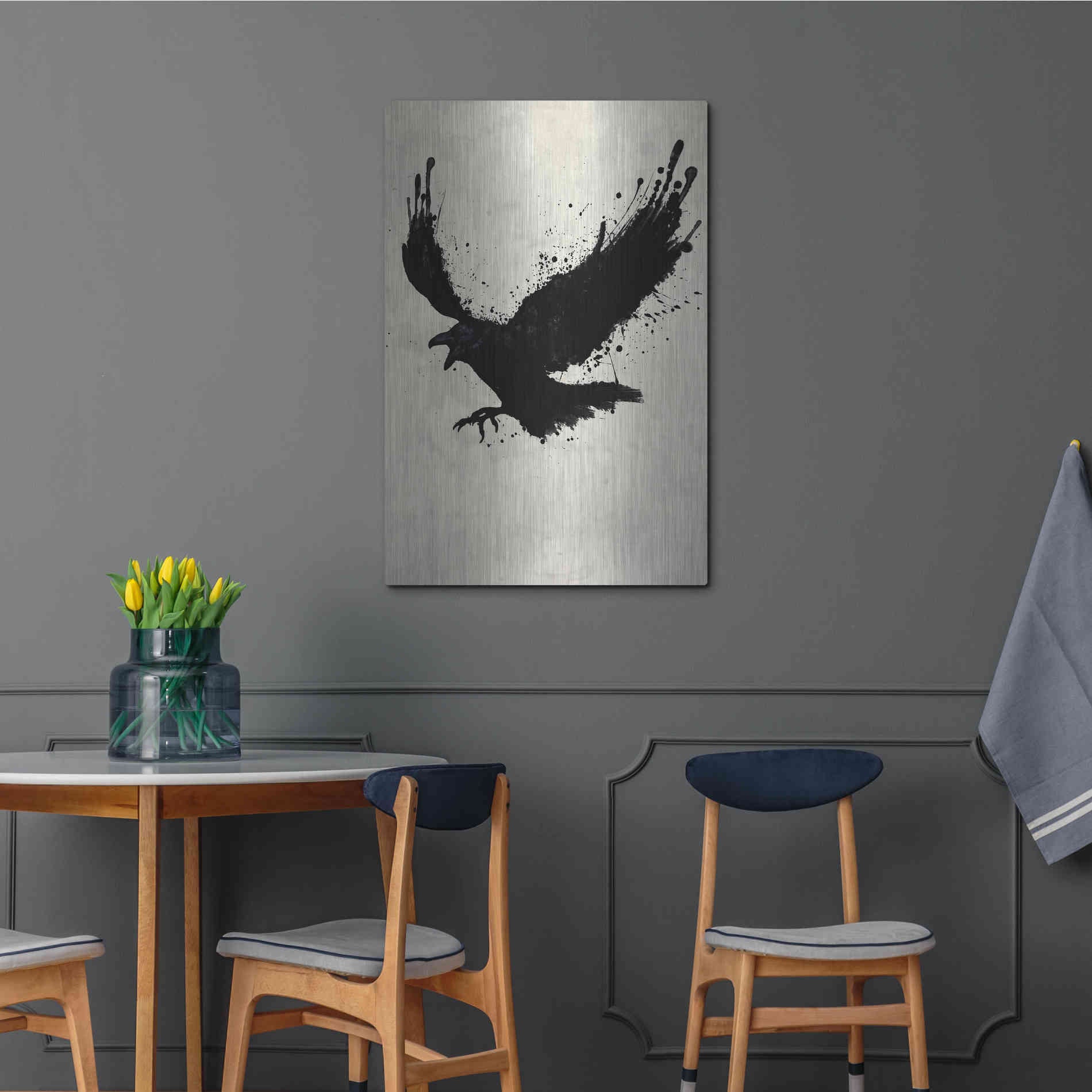 Luxe Metal Art 'Raven' by Nicklas Gustafsson, Metal Wall Art,24x36