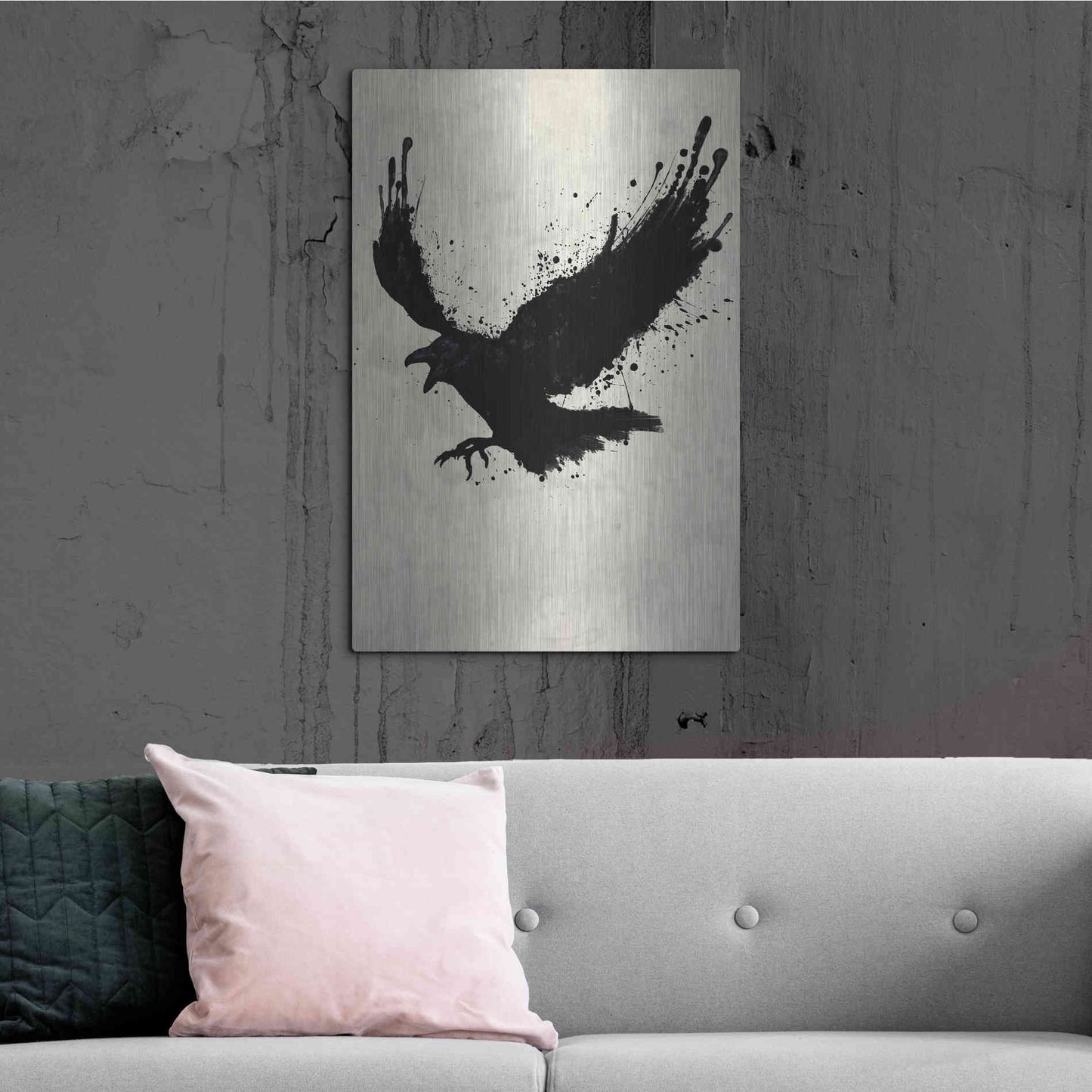 Luxe Metal Art 'Raven' by Nicklas Gustafsson, Metal Wall Art,24x36