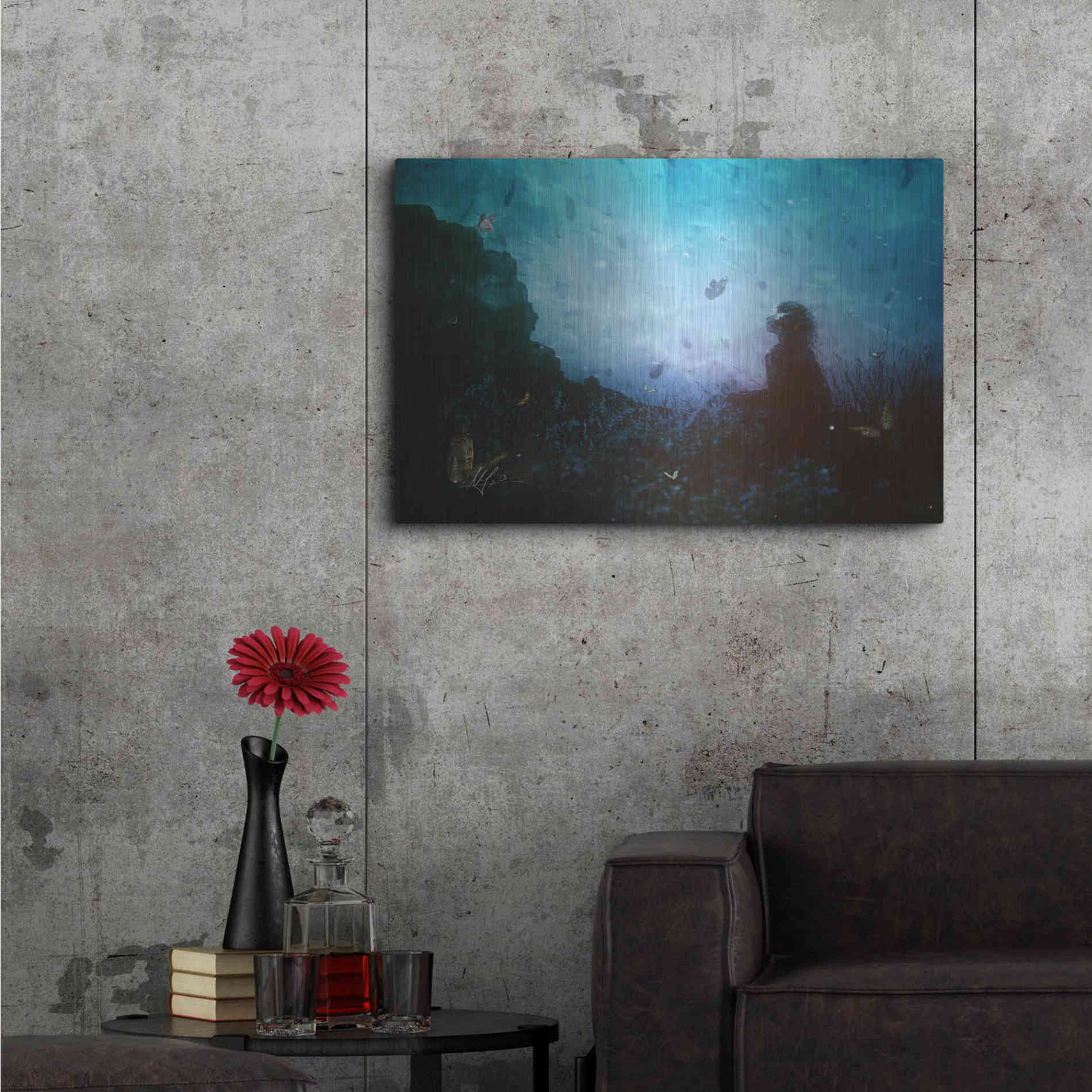 Luxe Metal Art 'Shattered Memories' by Mario Sanchez Nevado, Metal Wall Art,36x24