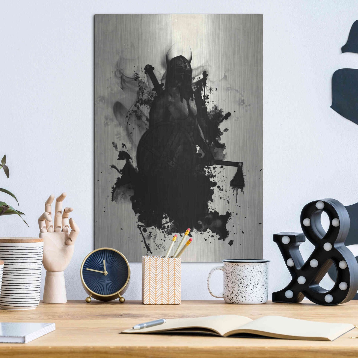 Luxe Metal Art 'Viking' by Nicklas Gustafsson, Metal Wall Art,12x16