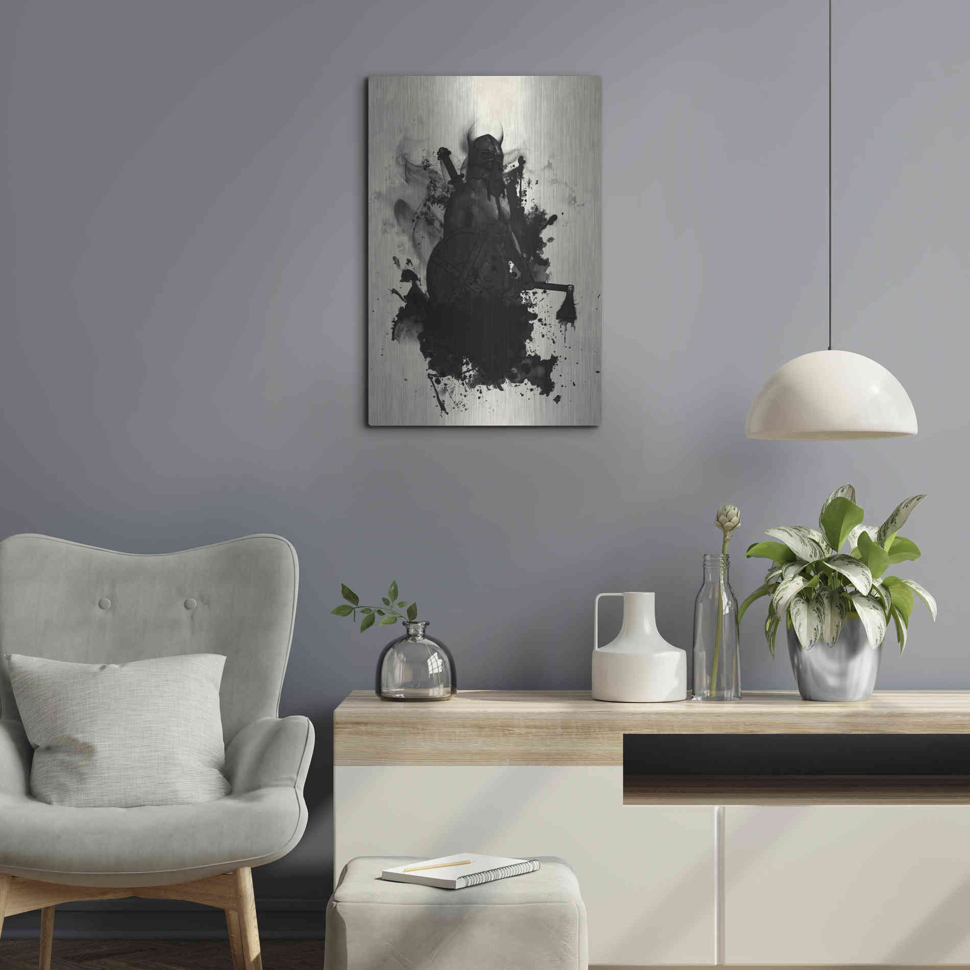 Luxe Metal Art 'Viking' by Nicklas Gustafsson, Metal Wall Art,16x24