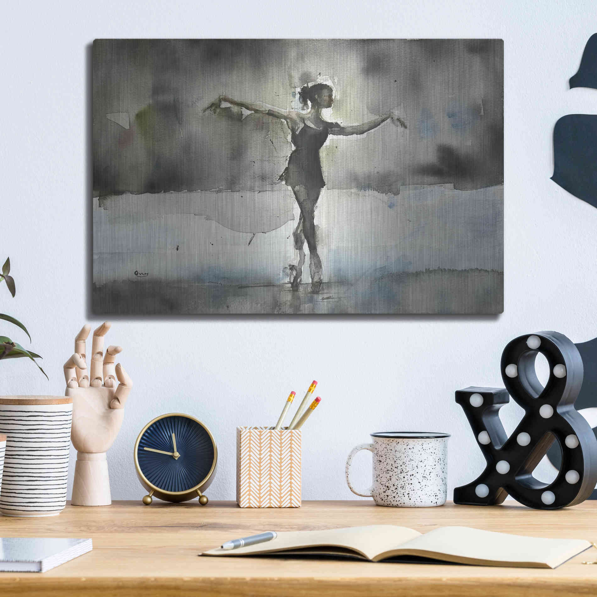 Luxe Metal Art 'Practice' by Oscar Alvarez Pardo, Metal Wall Art,16x12