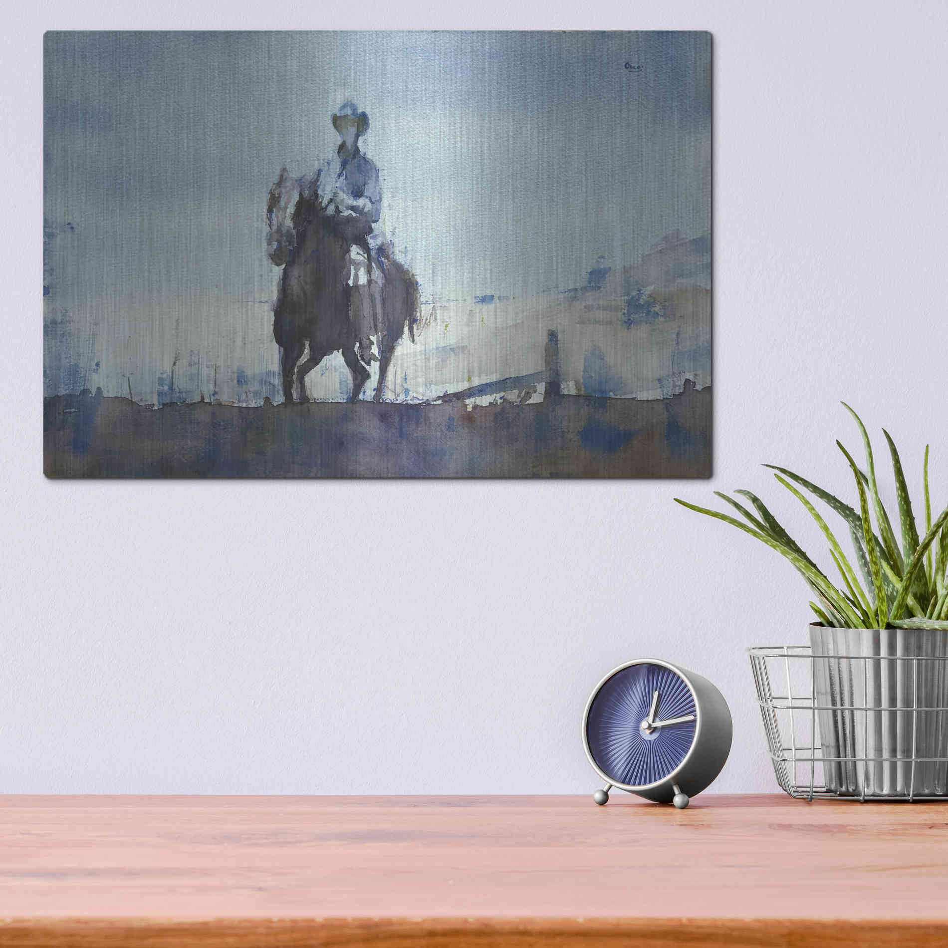 Luxe Metal Art 'Trail' by Oscar Alvarez Pardo, Metal Wall Art,16x12