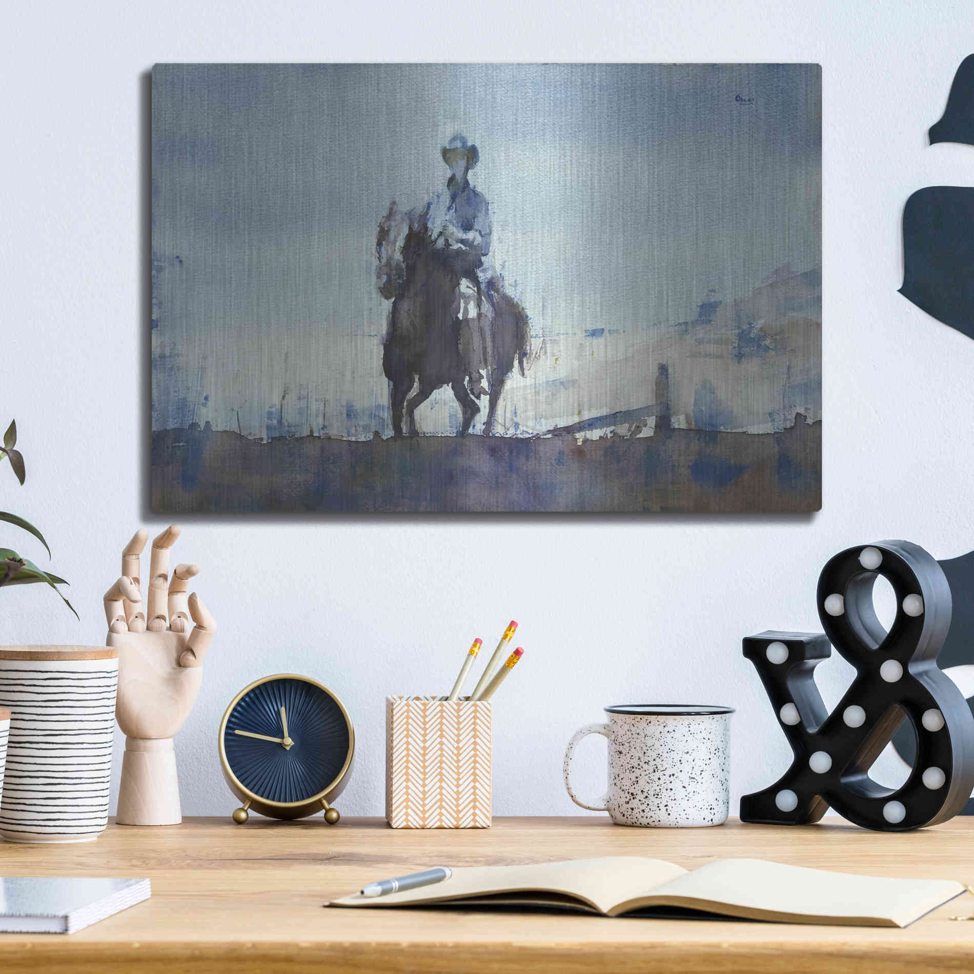 Luxe Metal Art 'Trail' by Oscar Alvarez Pardo, Metal Wall Art,16x12