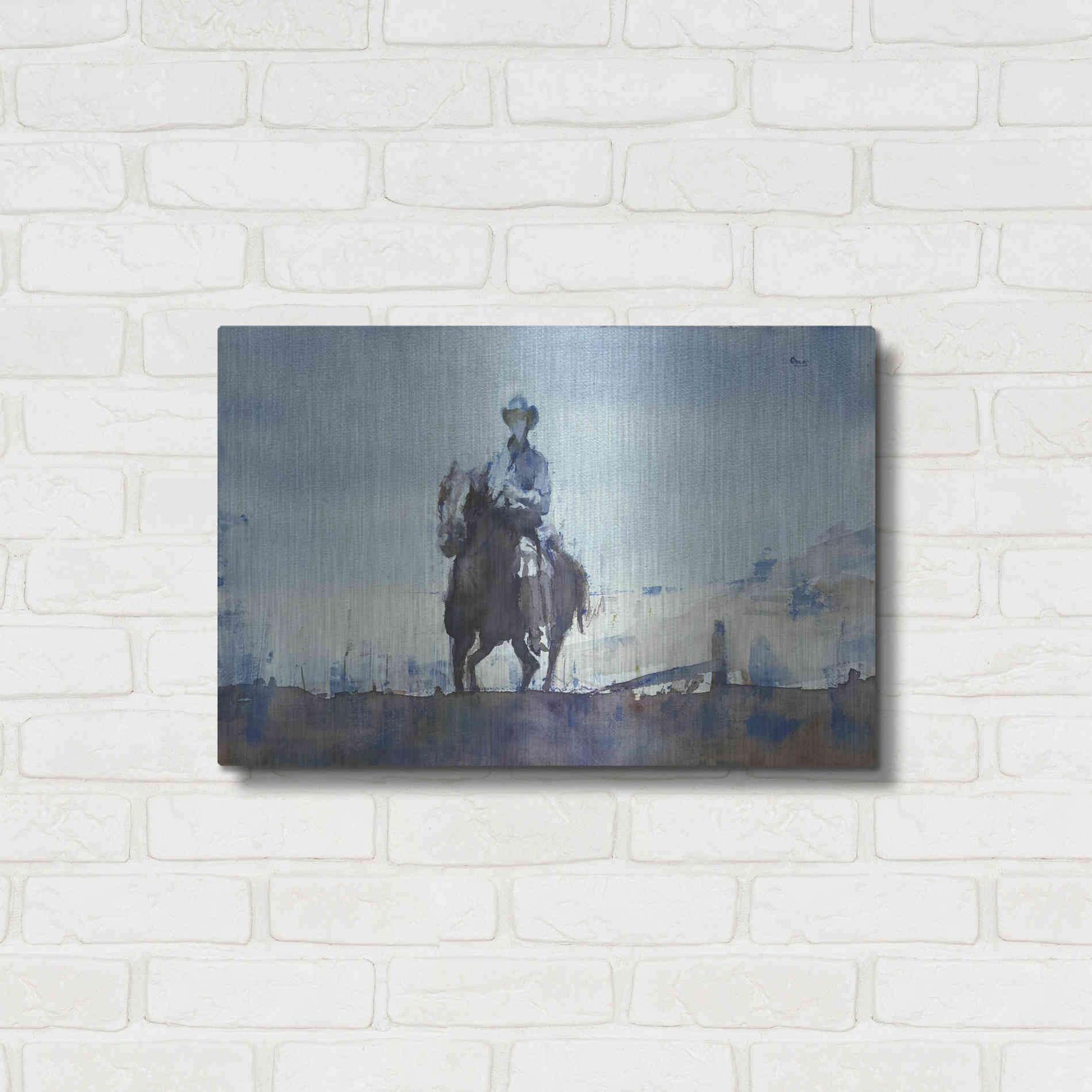 Luxe Metal Art 'Trail' by Oscar Alvarez Pardo, Metal Wall Art,24x16