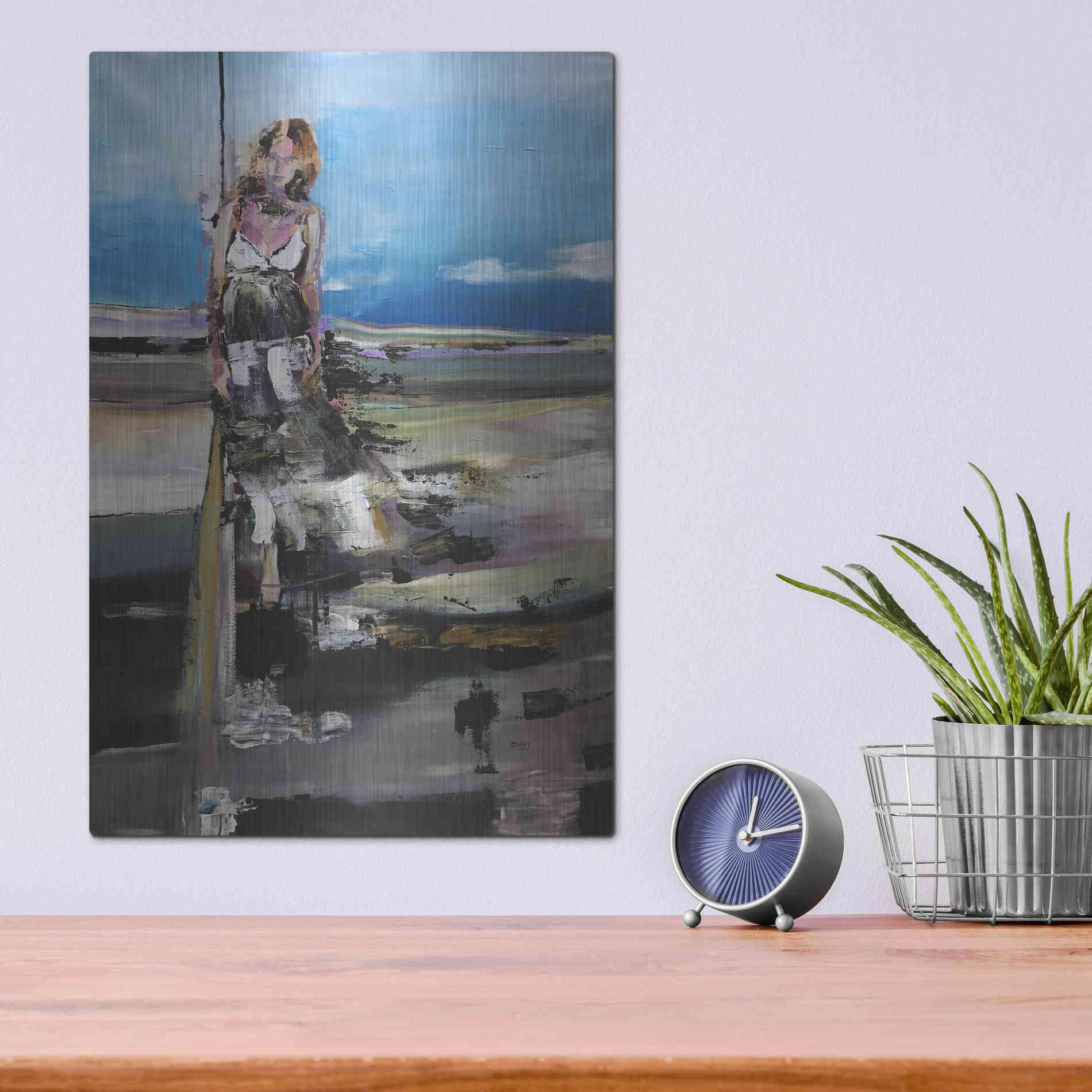 Luxe Metal Art 'By The Sea' by Oscar Alvarez Pardo, Metal Wall Art,12x16