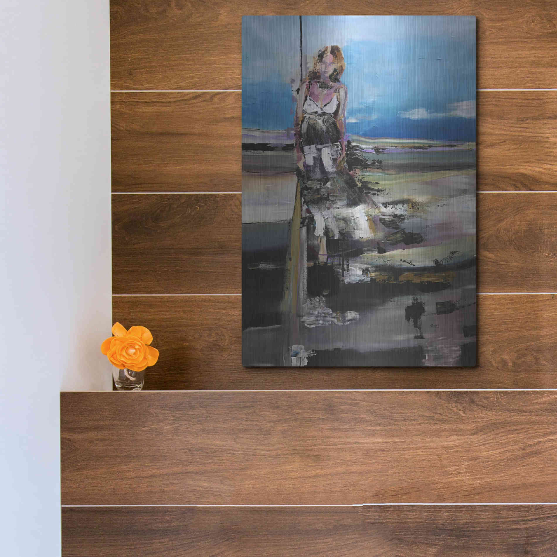 Luxe Metal Art 'By The Sea' by Oscar Alvarez Pardo, Metal Wall Art,12x16