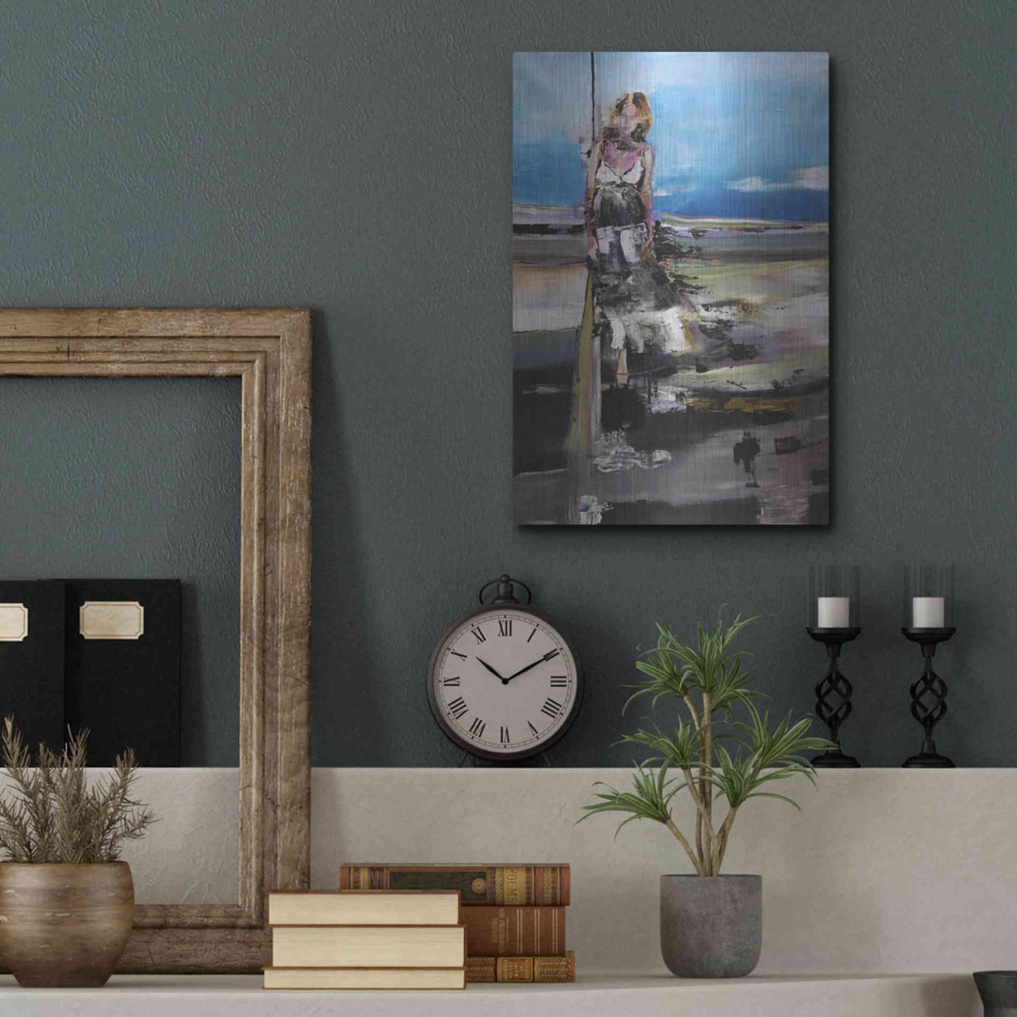 Luxe Metal Art 'By The Sea' by Oscar Alvarez Pardo, Metal Wall Art,12x16
