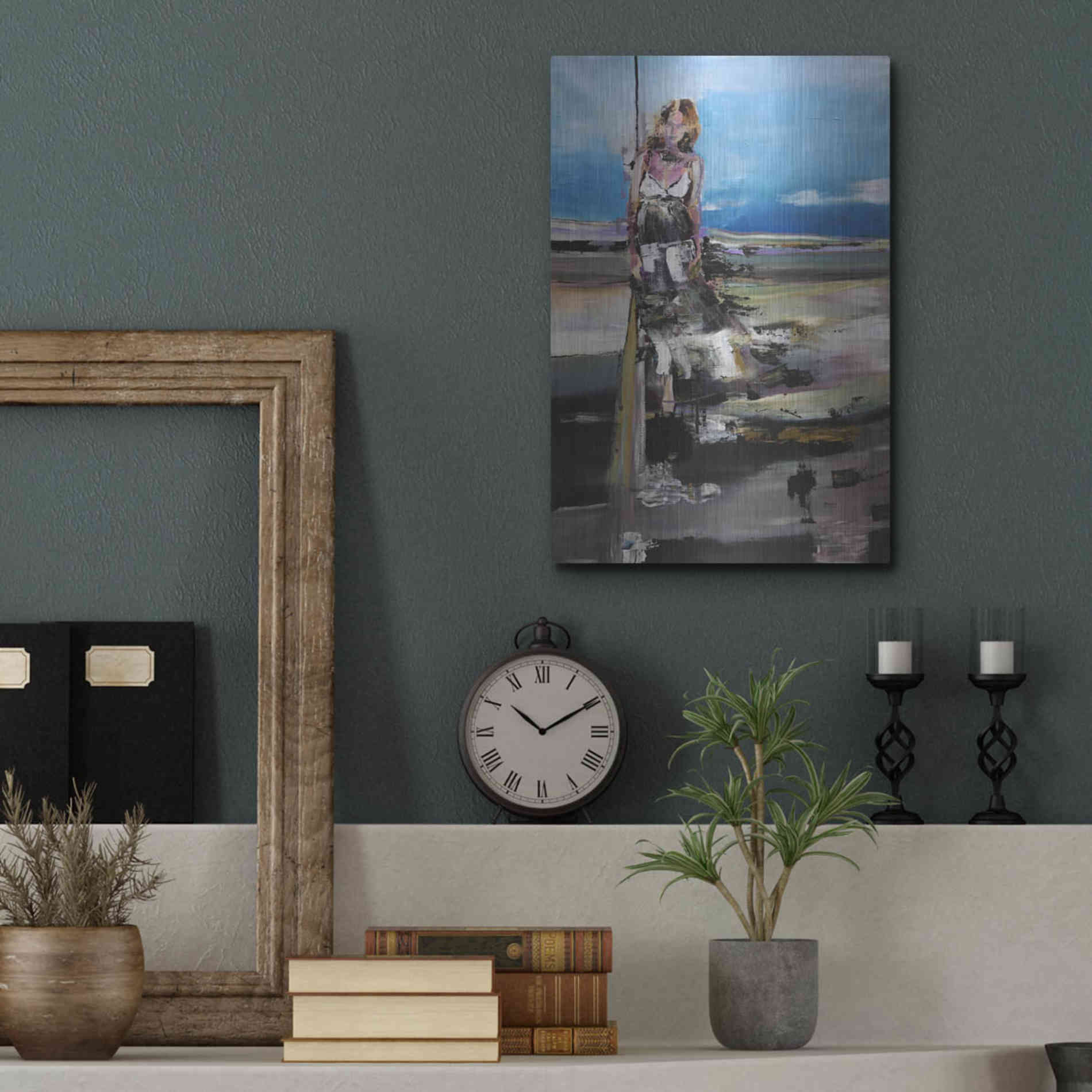 Luxe Metal Art 'By The Sea' by Oscar Alvarez Pardo, Metal Wall Art,12x16