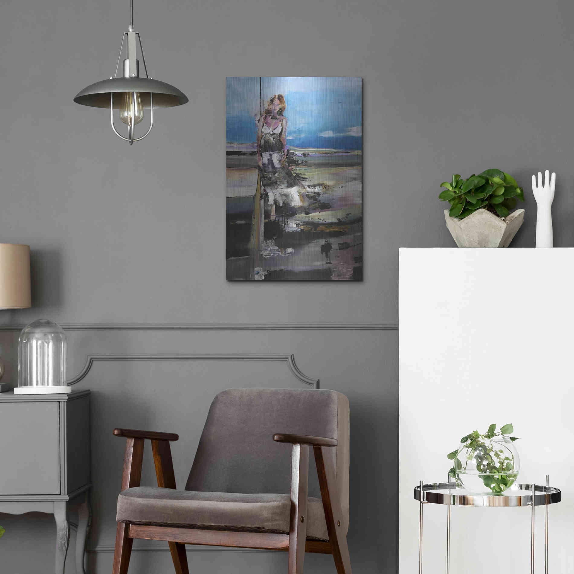 Luxe Metal Art 'By The Sea' by Oscar Alvarez Pardo, Metal Wall Art,16x24