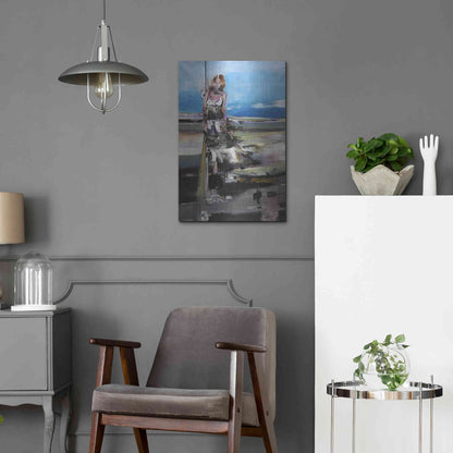 Luxe Metal Art 'By The Sea' by Oscar Alvarez Pardo, Metal Wall Art,16x24