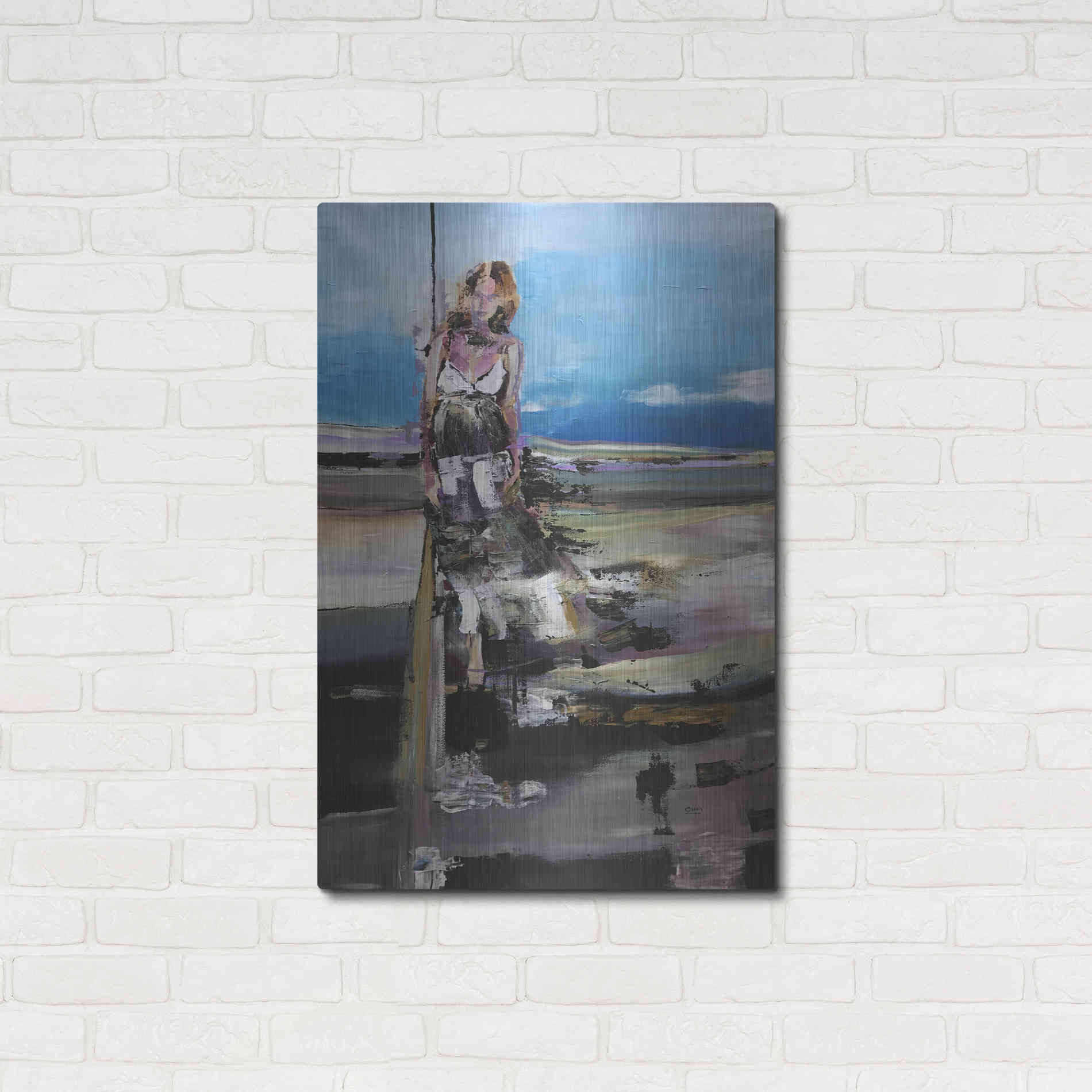 Luxe Metal Art 'By The Sea' by Oscar Alvarez Pardo, Metal Wall Art,24x36