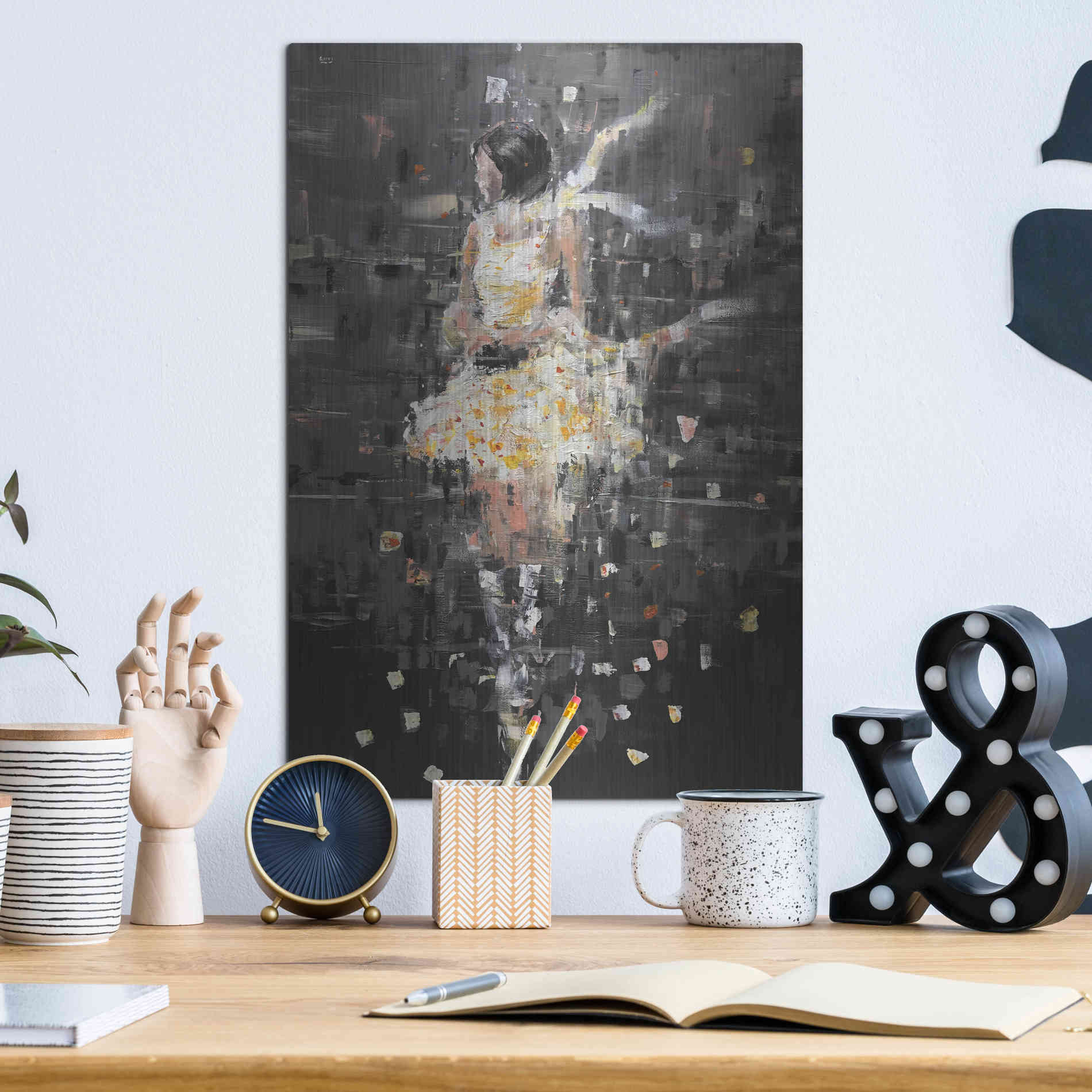 Luxe Metal Art 'She's Glowing' by Oscar Alvarez Pardo, Metal Wall Art,12x16