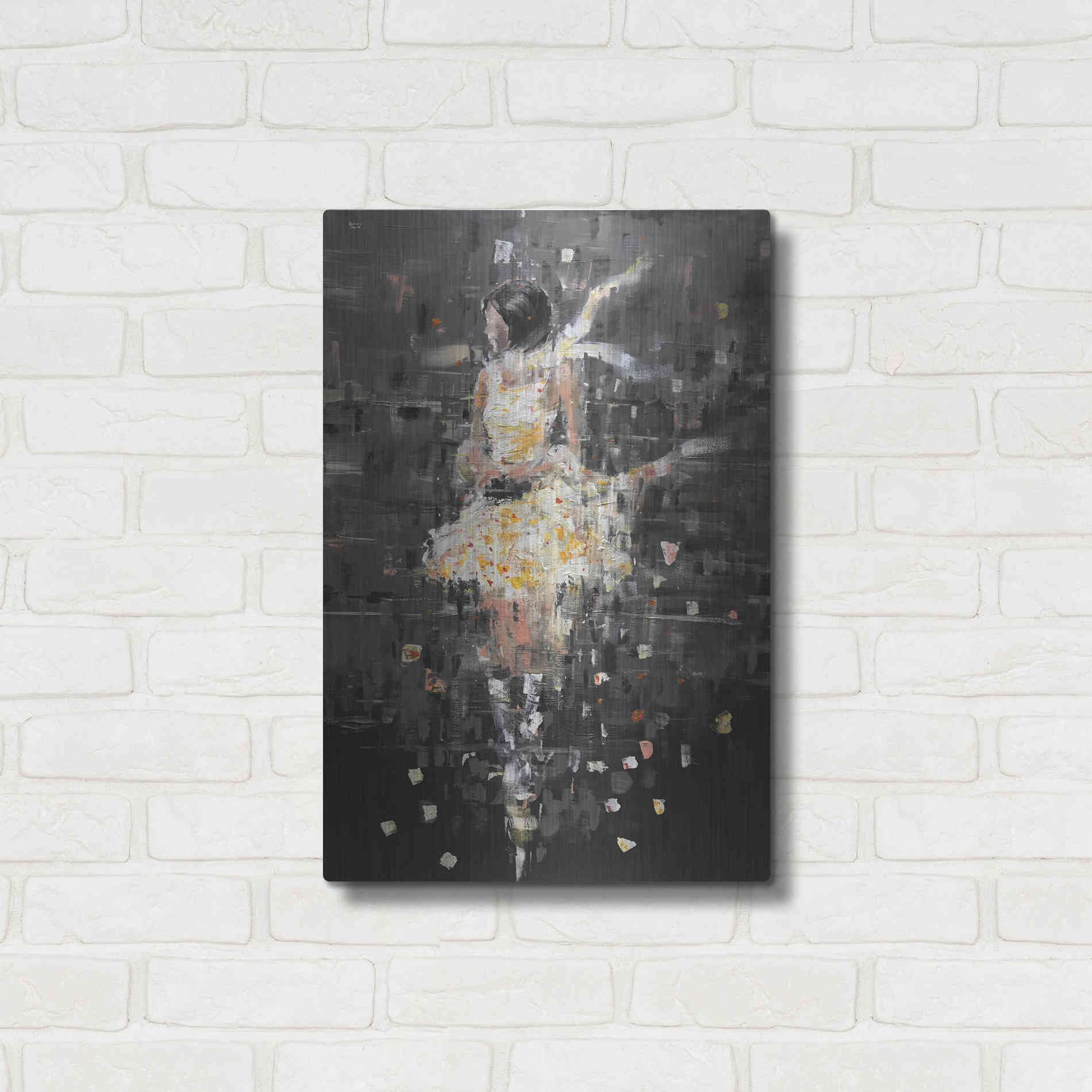 Luxe Metal Art 'She's Glowing' by Oscar Alvarez Pardo, Metal Wall Art,16x24