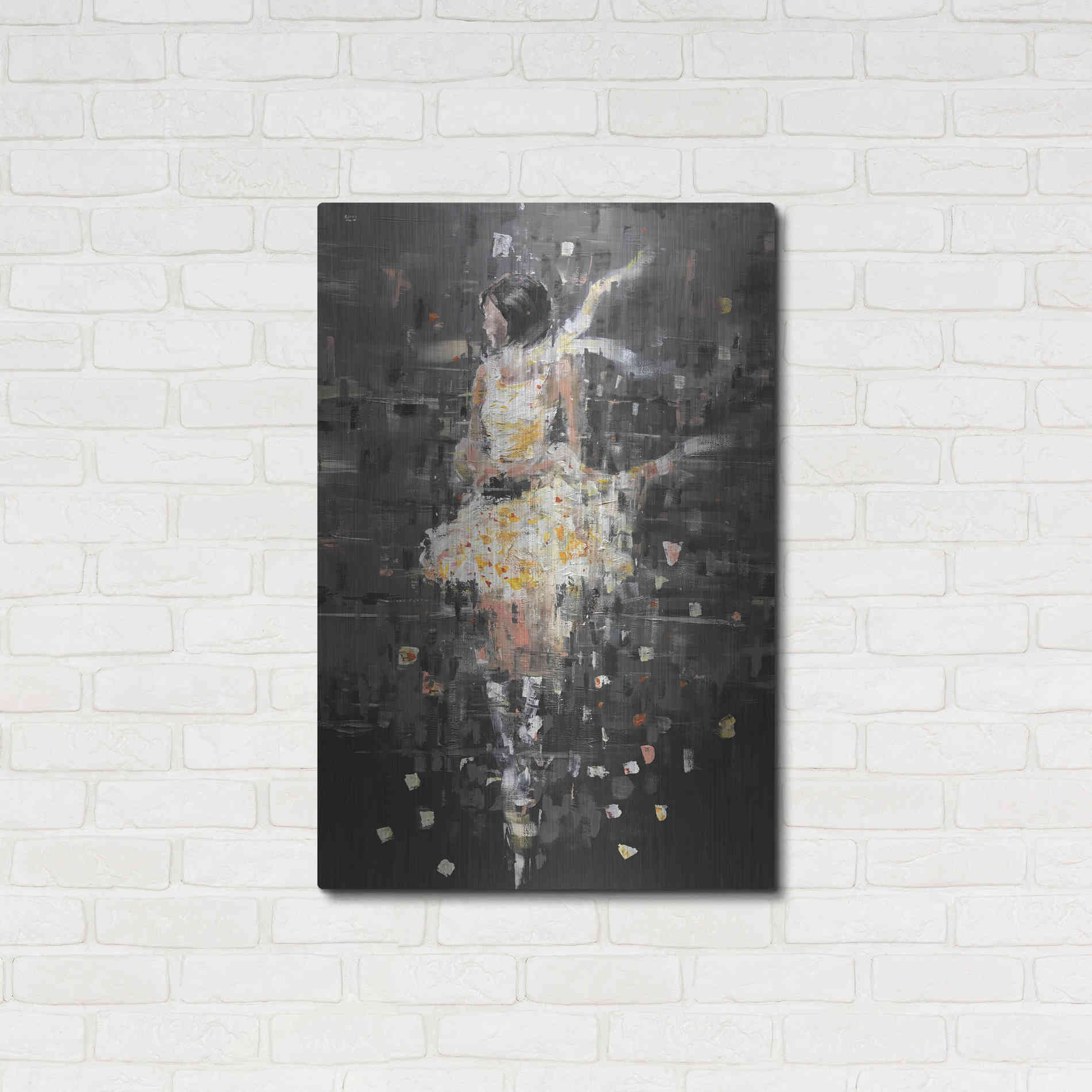 Luxe Metal Art 'She's Glowing' by Oscar Alvarez Pardo, Metal Wall Art,24x36