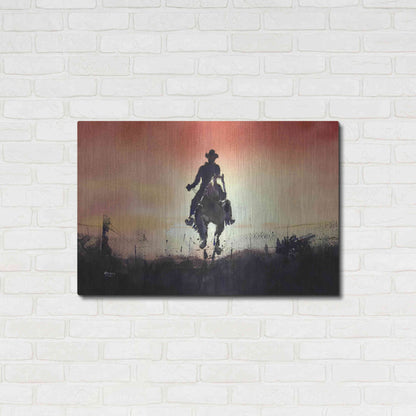 Luxe Metal Art 'Sunrise Rider' by Oscar Alvarez Pardo, Metal Wall Art,36x24