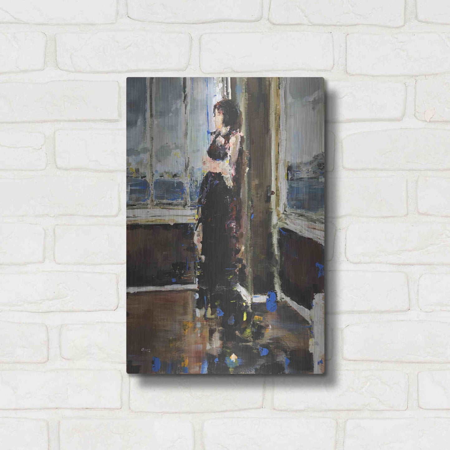 Luxe Metal Art 'At The Corner' by Oscar Alvarez Pardo, Metal Wall Art,12x16