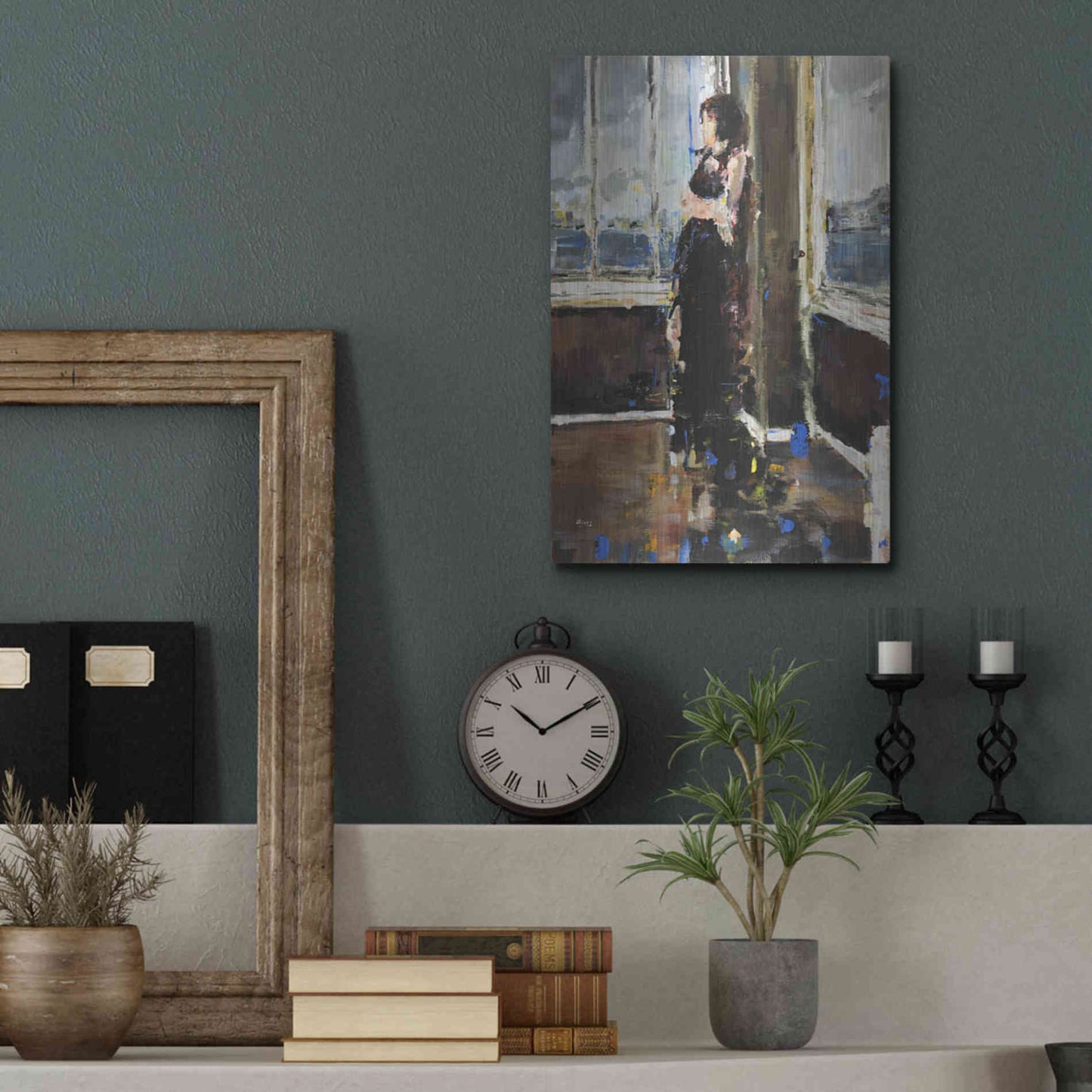 Luxe Metal Art 'At The Corner' by Oscar Alvarez Pardo, Metal Wall Art,12x16