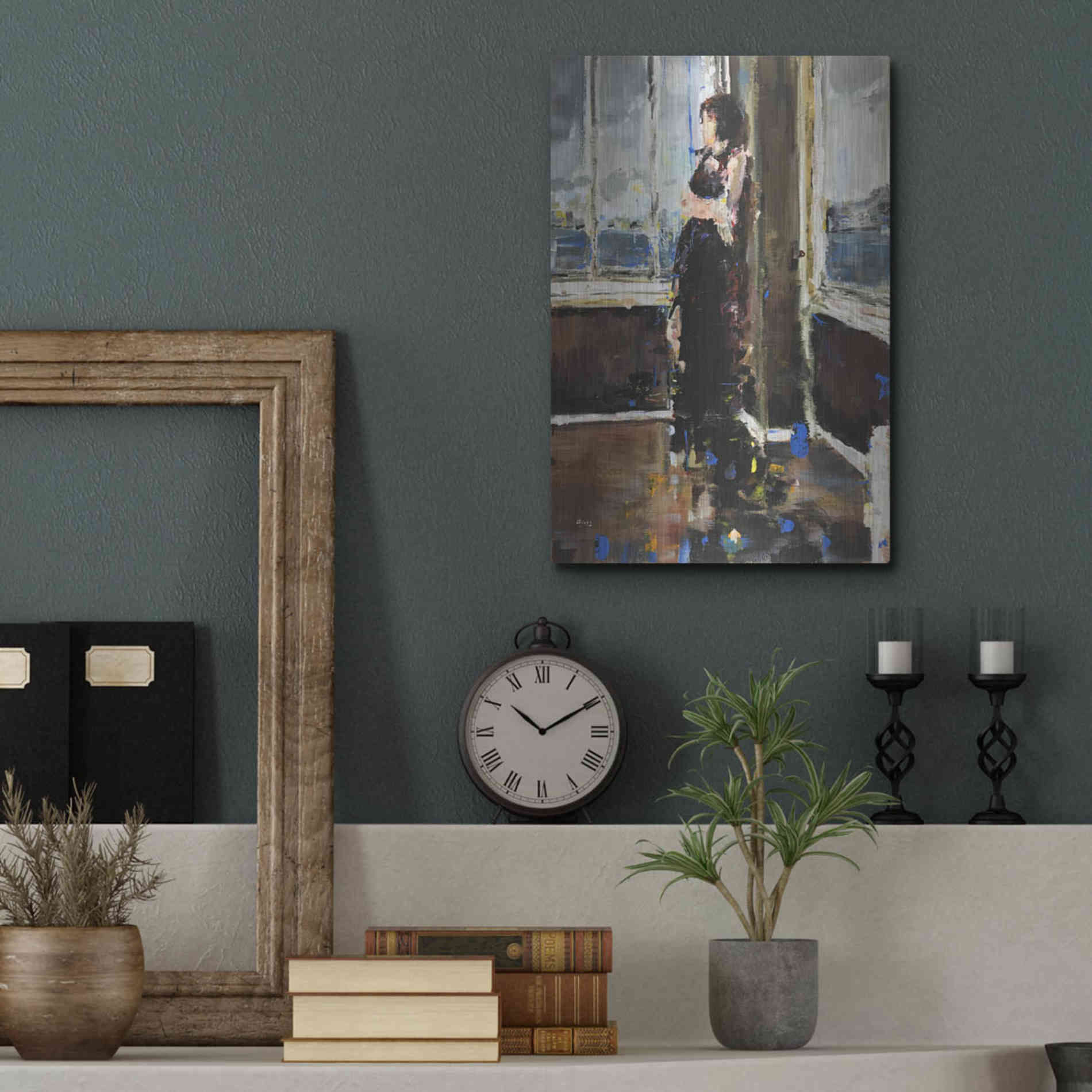 Luxe Metal Art 'At The Corner' by Oscar Alvarez Pardo, Metal Wall Art,12x16