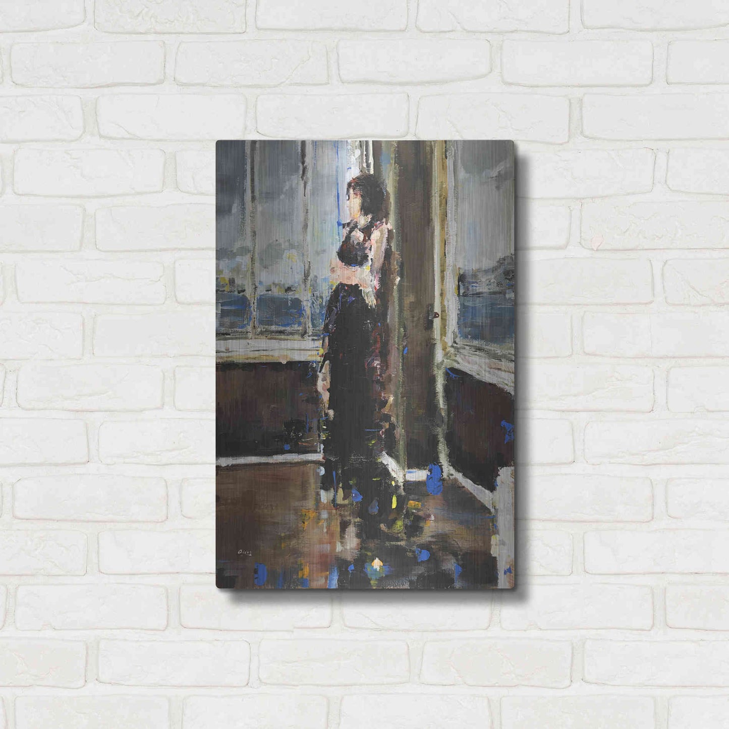 Luxe Metal Art 'At The Corner' by Oscar Alvarez Pardo, Metal Wall Art,16x24