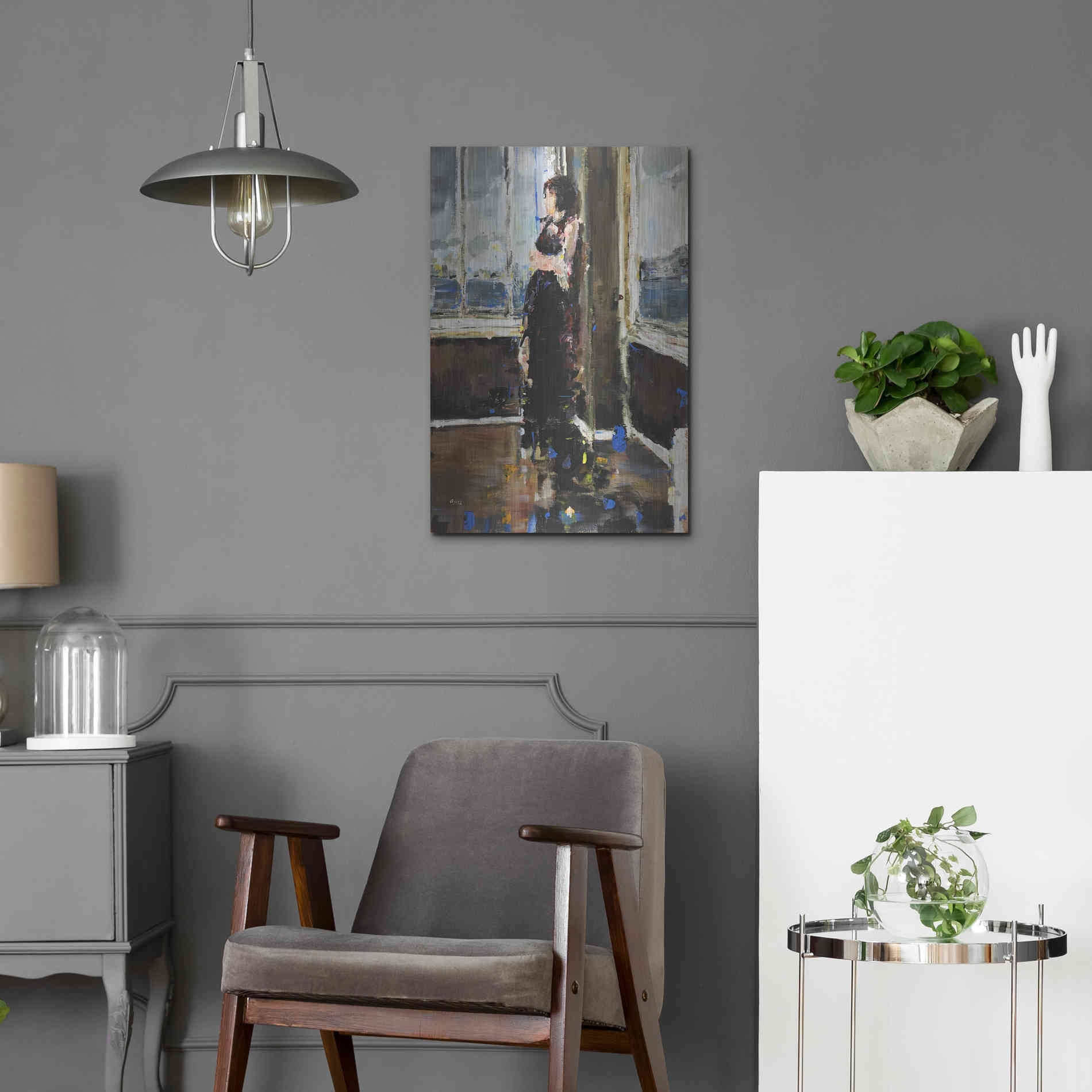 Luxe Metal Art 'At The Corner' by Oscar Alvarez Pardo, Metal Wall Art,16x24