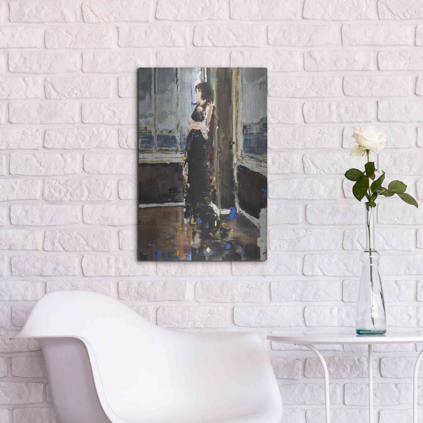 Luxe Metal Art 'At The Corner' by Oscar Alvarez Pardo, Metal Wall Art,16x24