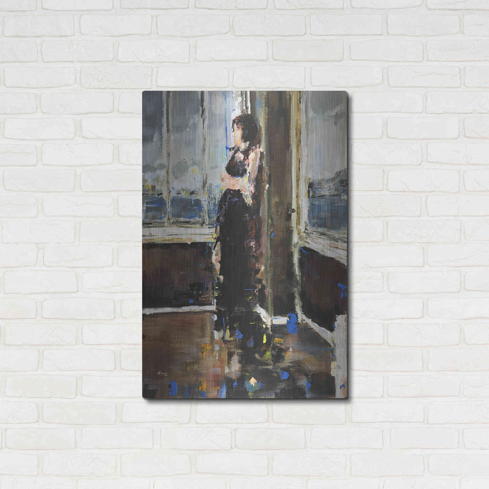 Luxe Metal Art 'At The Corner' by Oscar Alvarez Pardo, Metal Wall Art,24x36