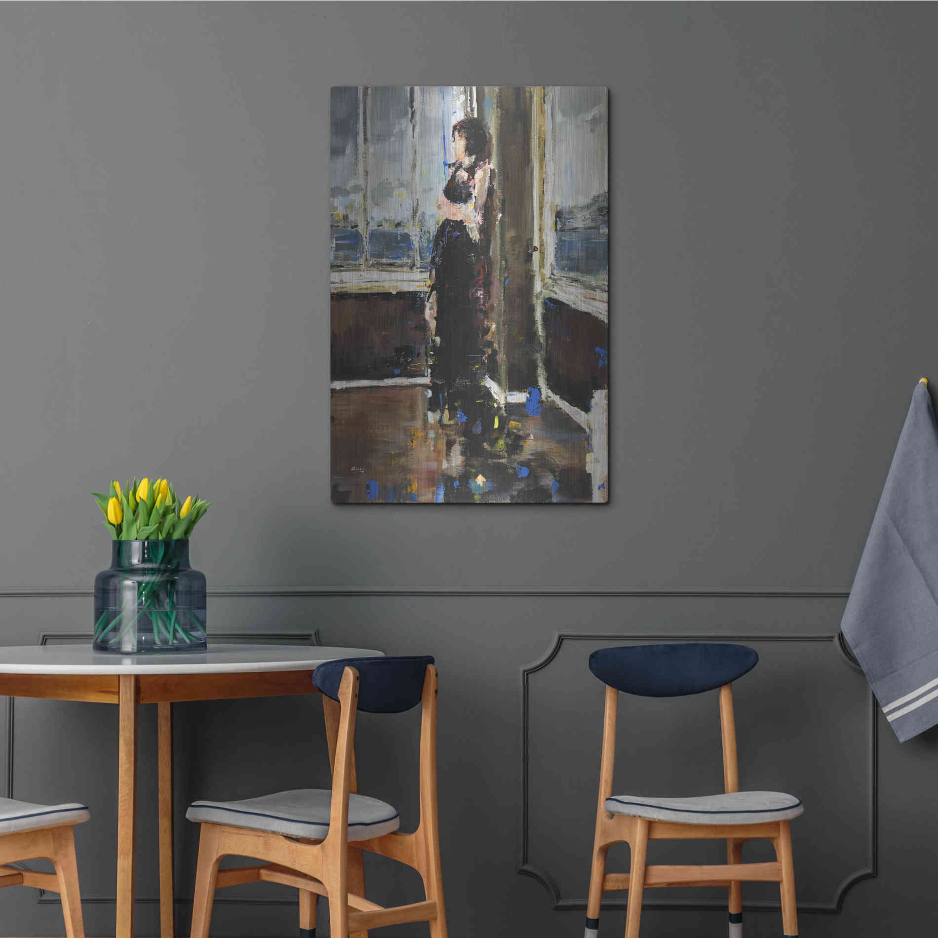 Luxe Metal Art 'At The Corner' by Oscar Alvarez Pardo, Metal Wall Art,24x36