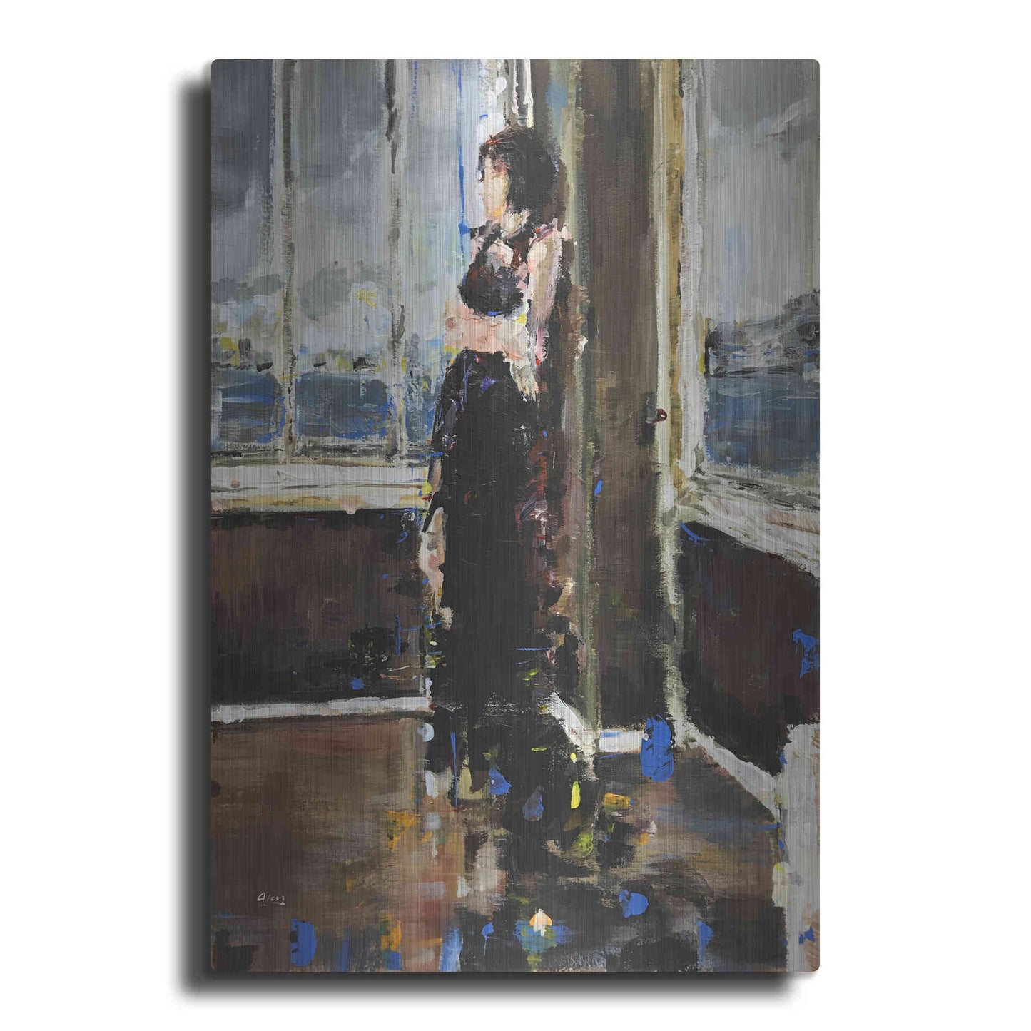 Luxe Metal Art 'At The Corner' by Oscar Alvarez Pardo, Metal Wall Art