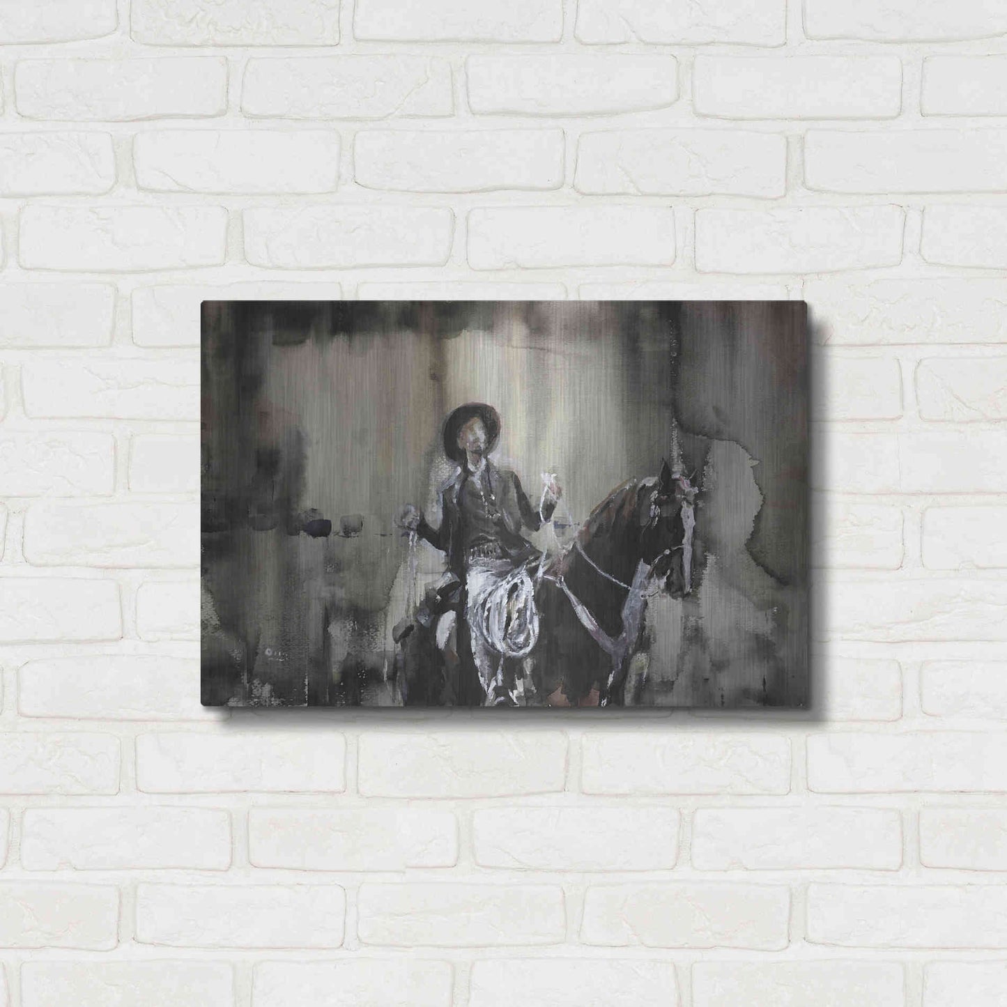 Luxe Metal Art 'Wrangle' by Oscar Alvarez Pardo, Metal Wall Art,24x16