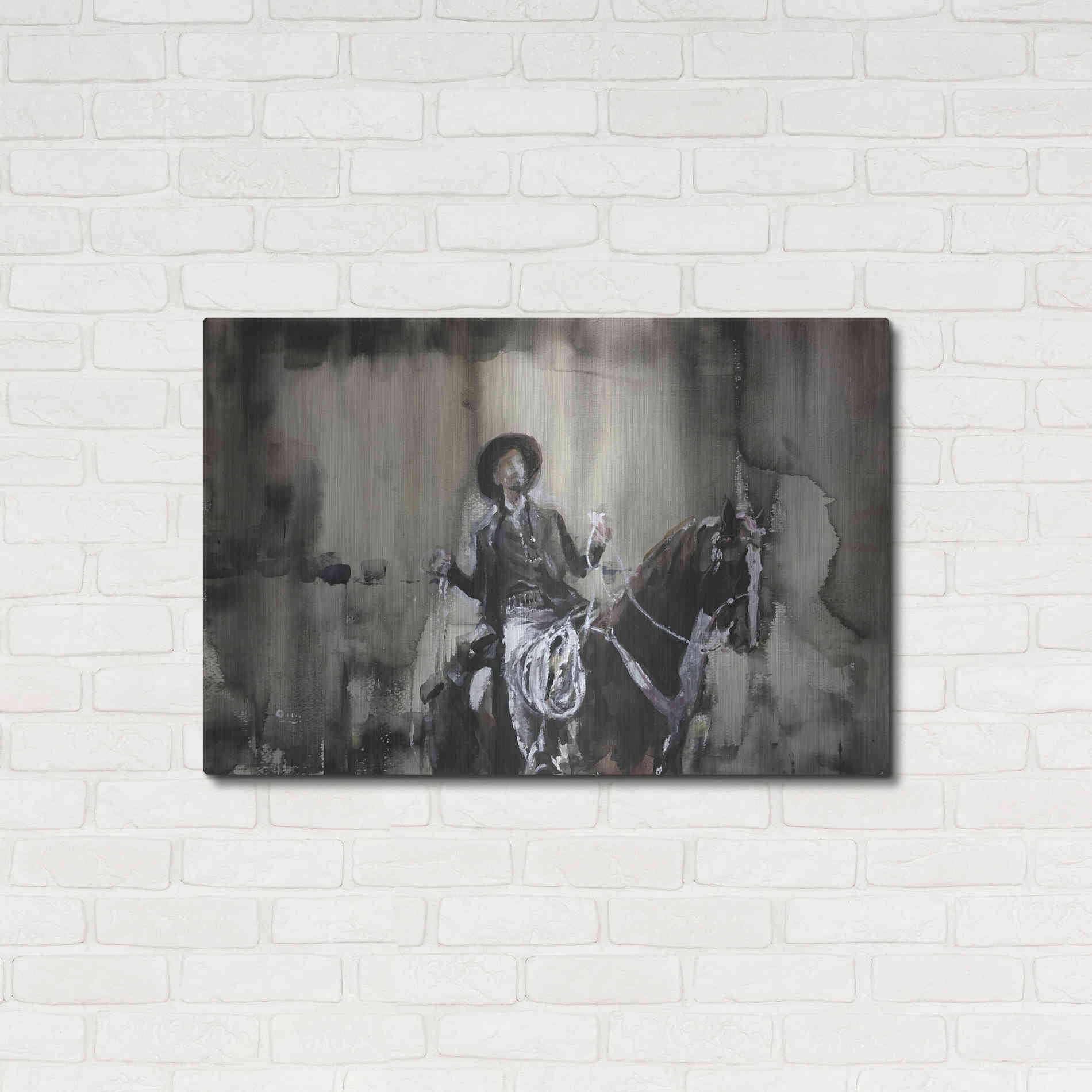 Luxe Metal Art 'Wrangle' by Oscar Alvarez Pardo, Metal Wall Art,36x24